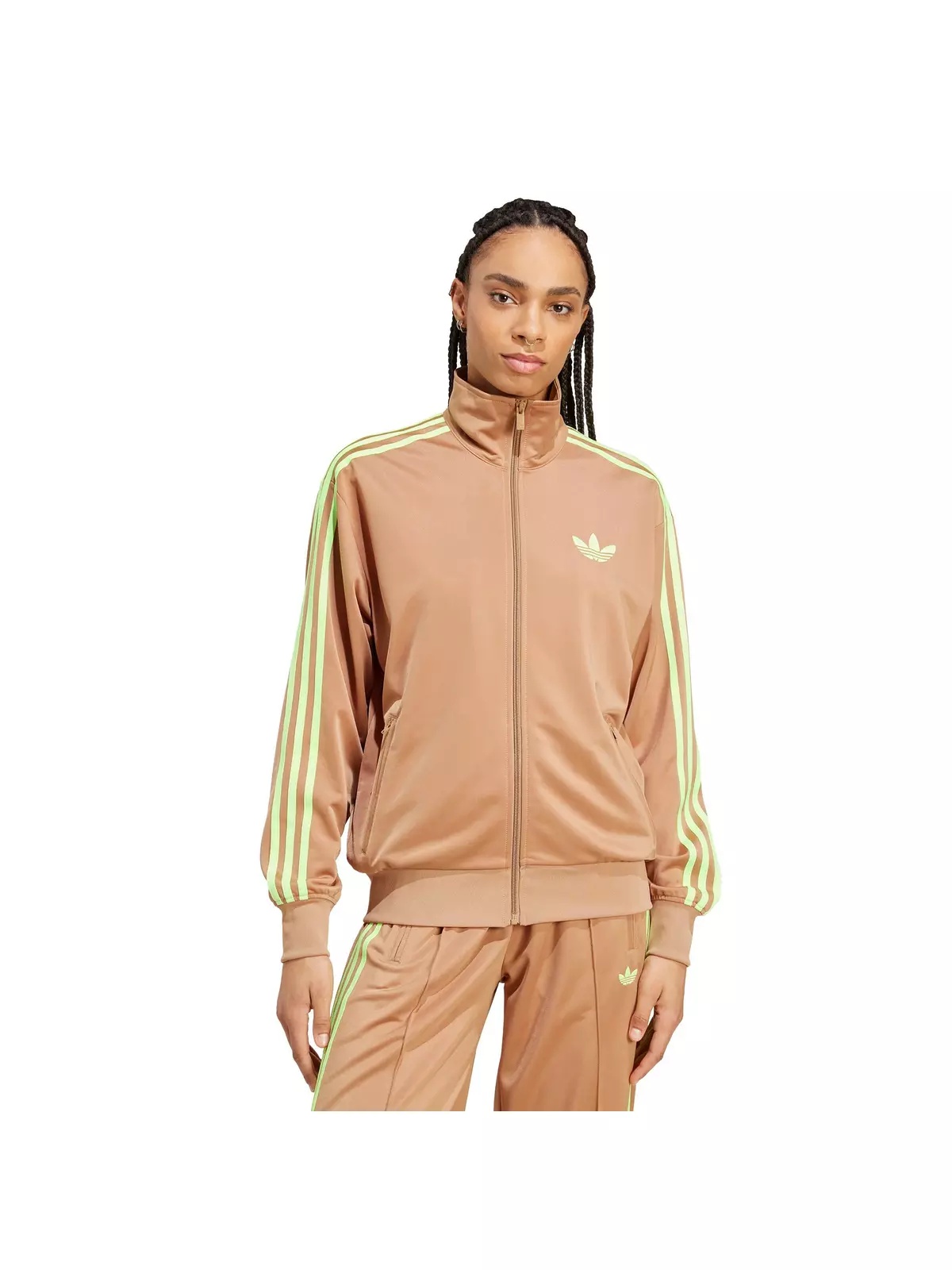 Originals Women's Adicolor Classic Firebird Loose Track Top -Brown/Green - 1