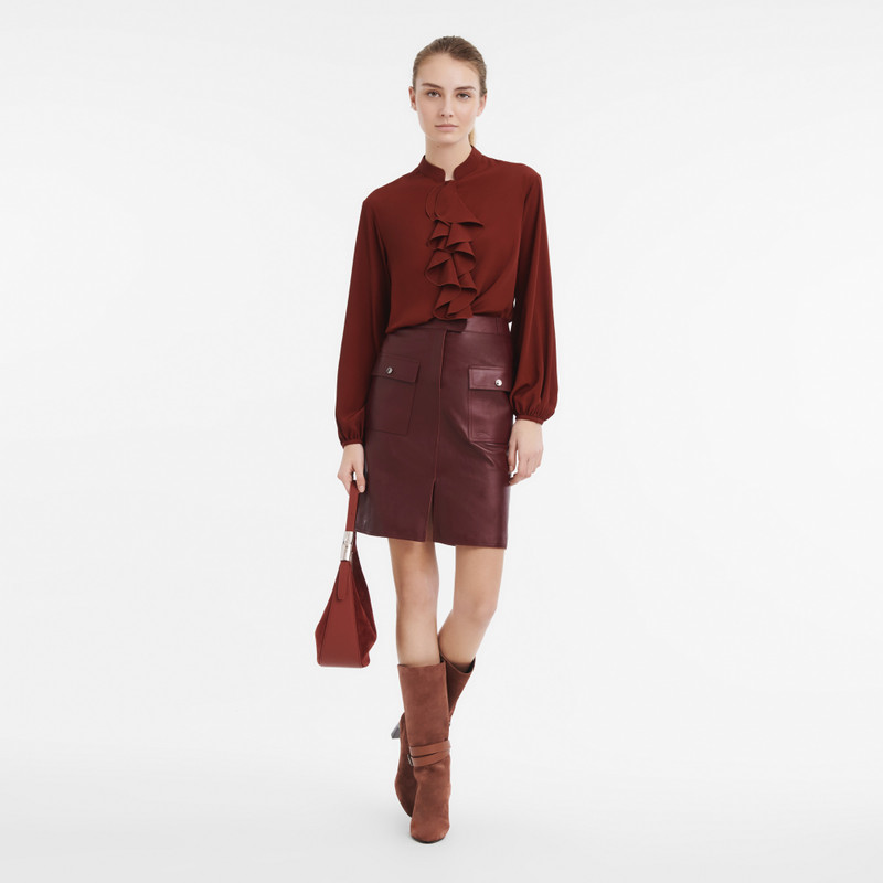 Longchamp Skirt Plum - Leather outlook