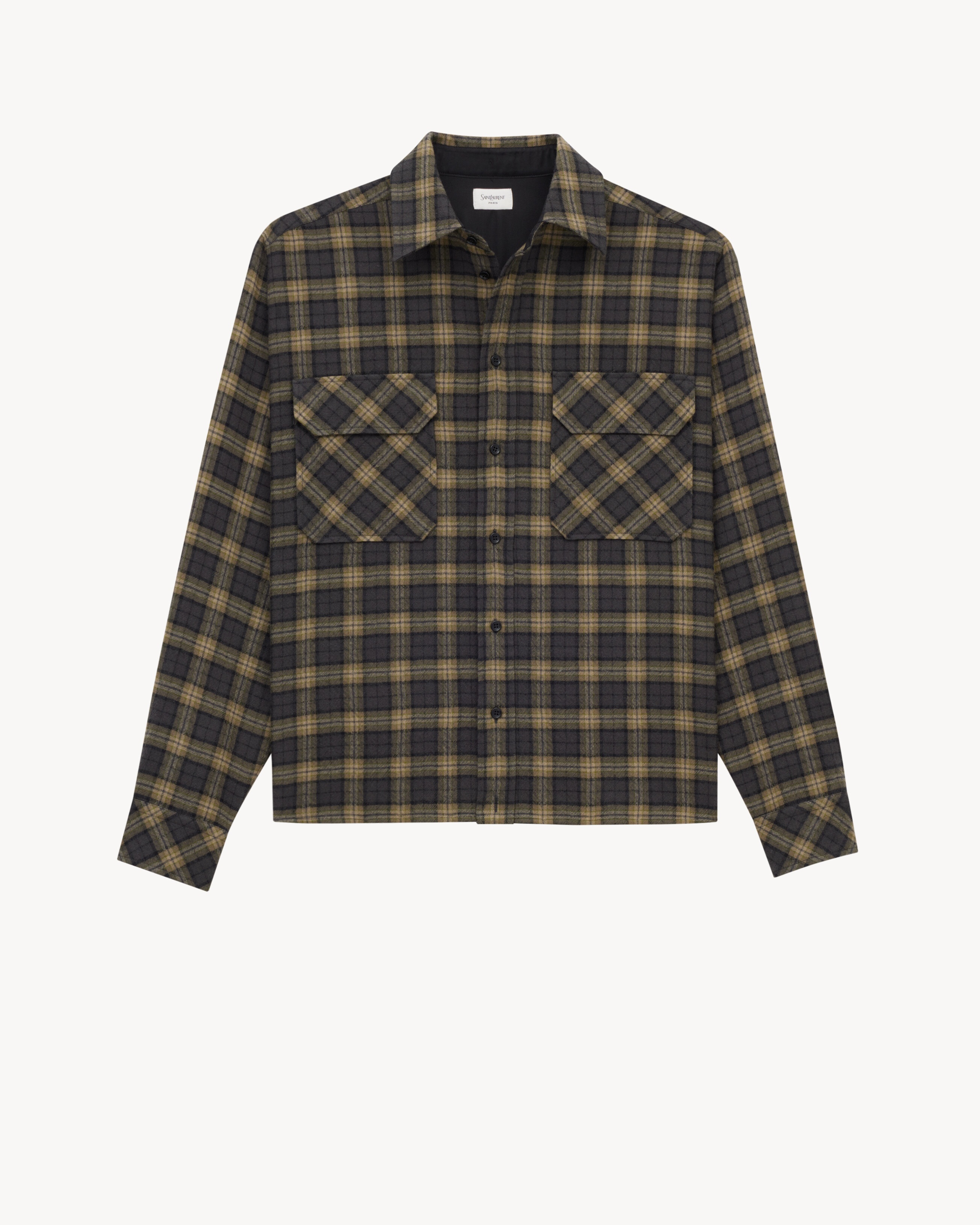EMBROIDERED OVERSHIRT IN WOOL CHECK - 3