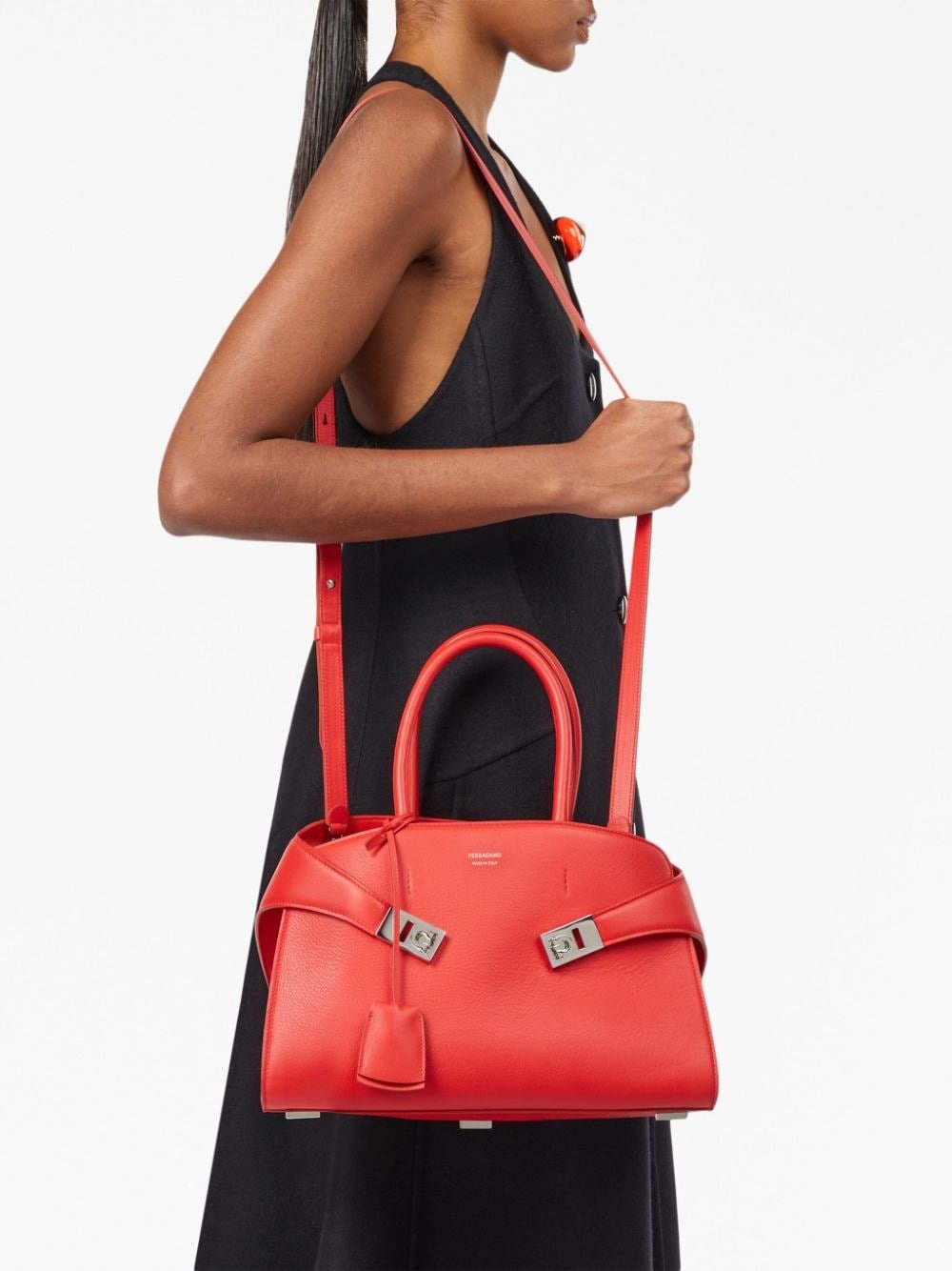 Hug leather tote bag - 3