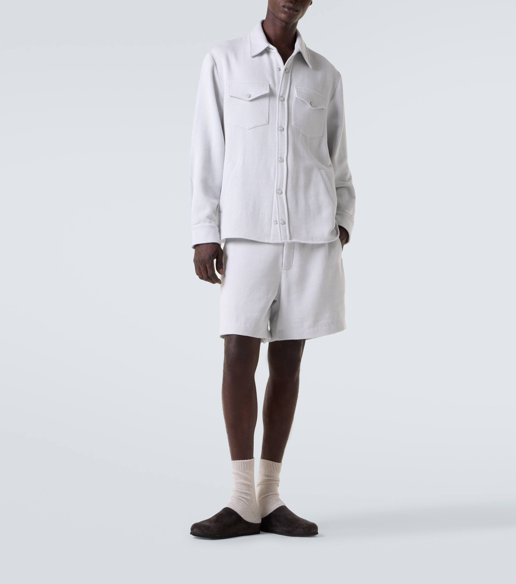 Explorer cashmere and cotton denim shorts - 2