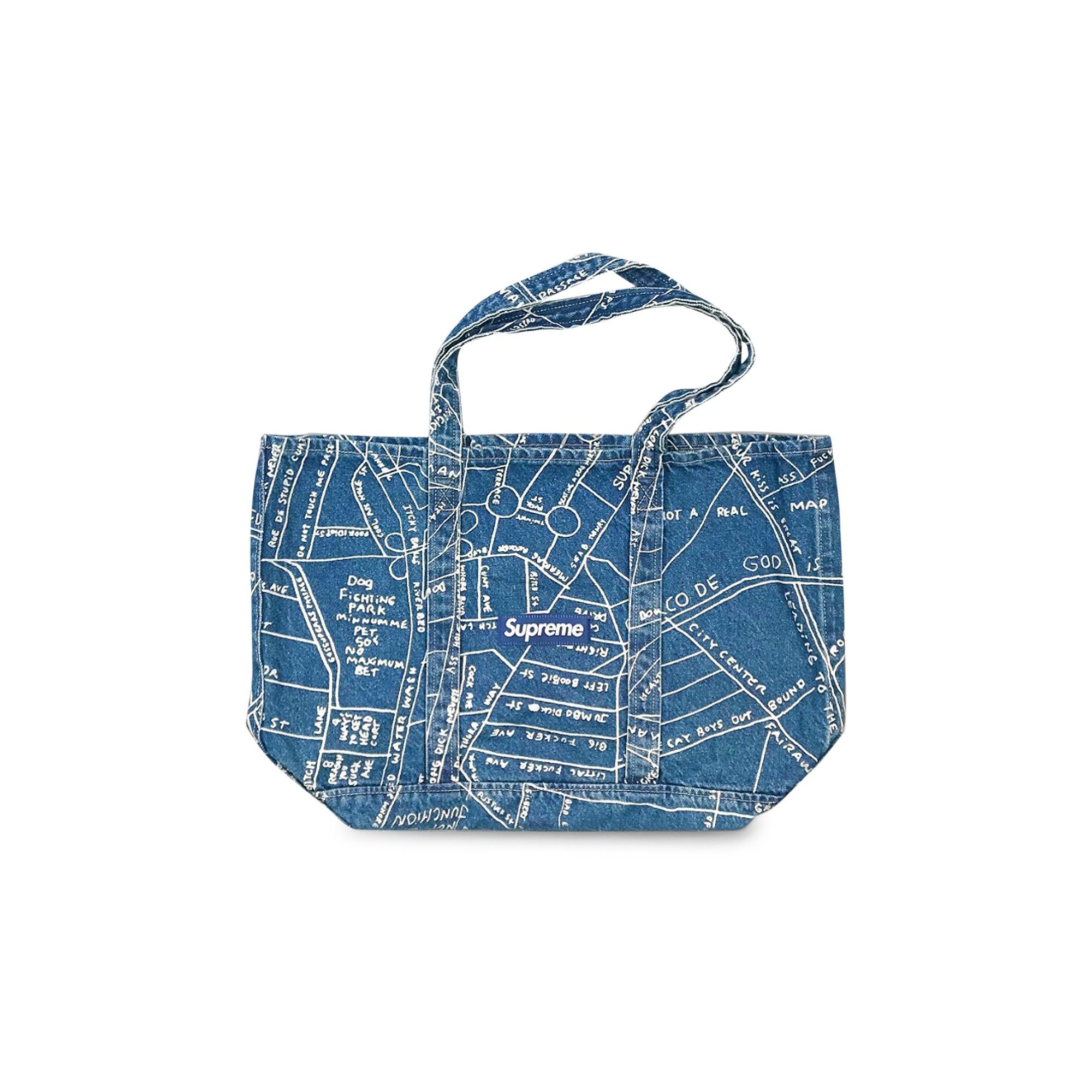 Supreme Gonz Map Denim Tote 'Blue' - 1