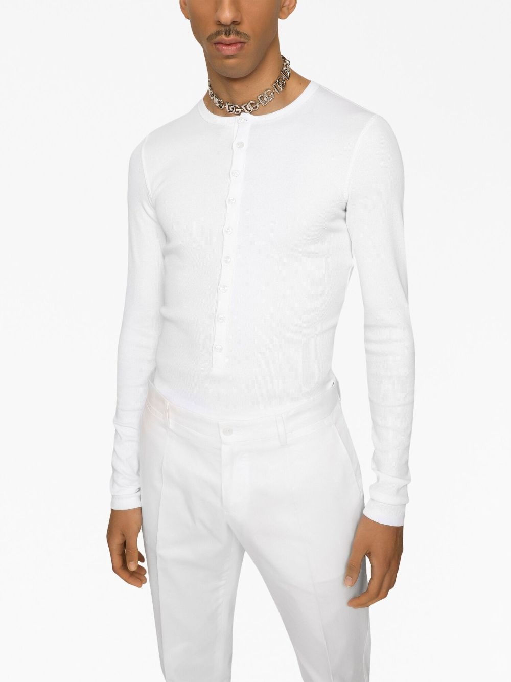 long-sleeve button-fastening top - 4