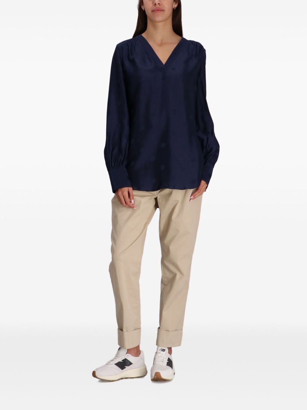 silk-blend blouse - 2