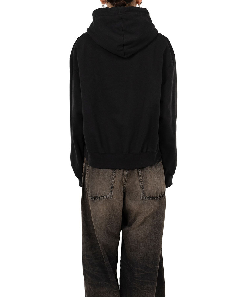 Cat Printed Embellished Distressed Hoodie 11