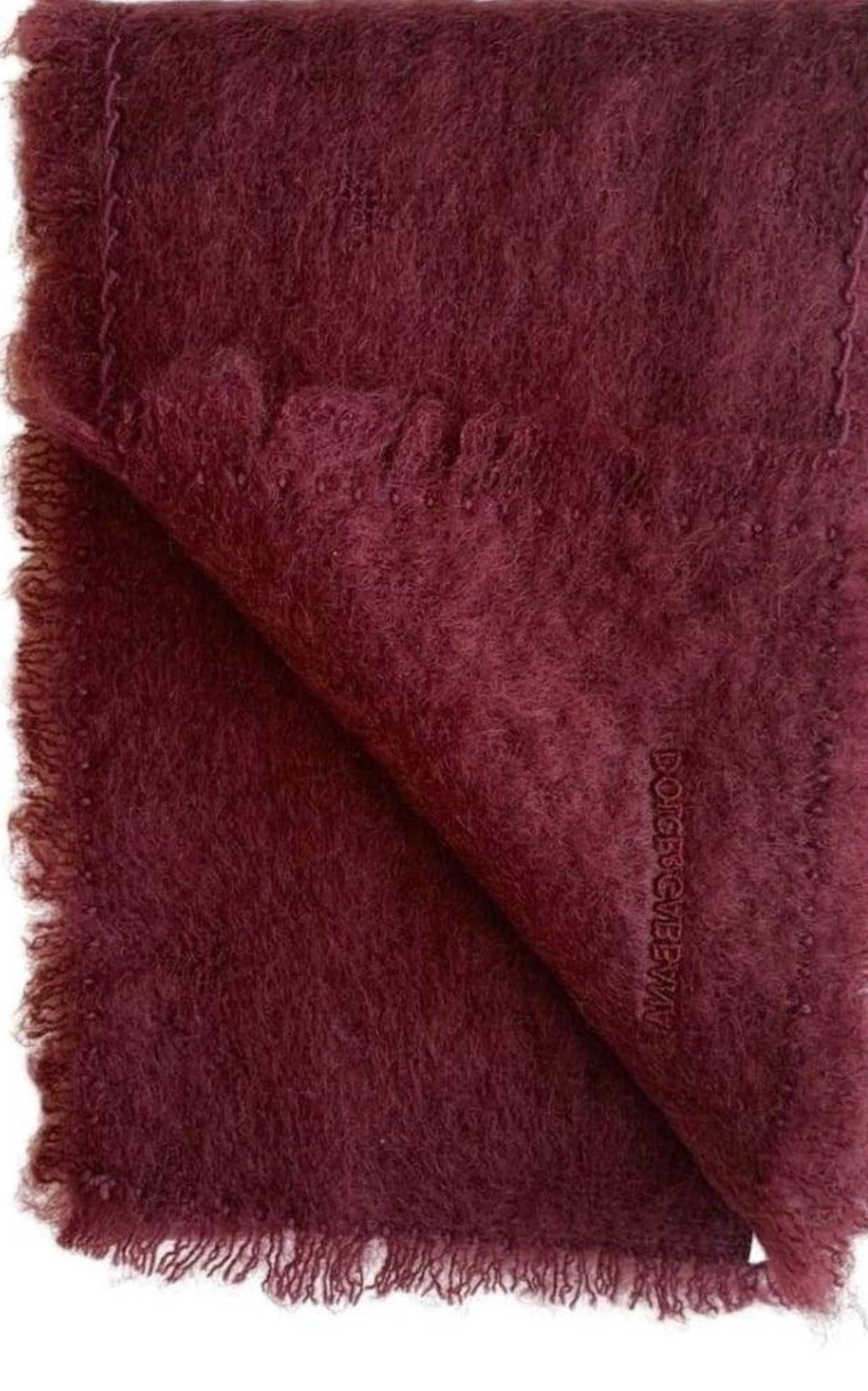 Bordeaux Knitted Mohair Wool Scarf - 2