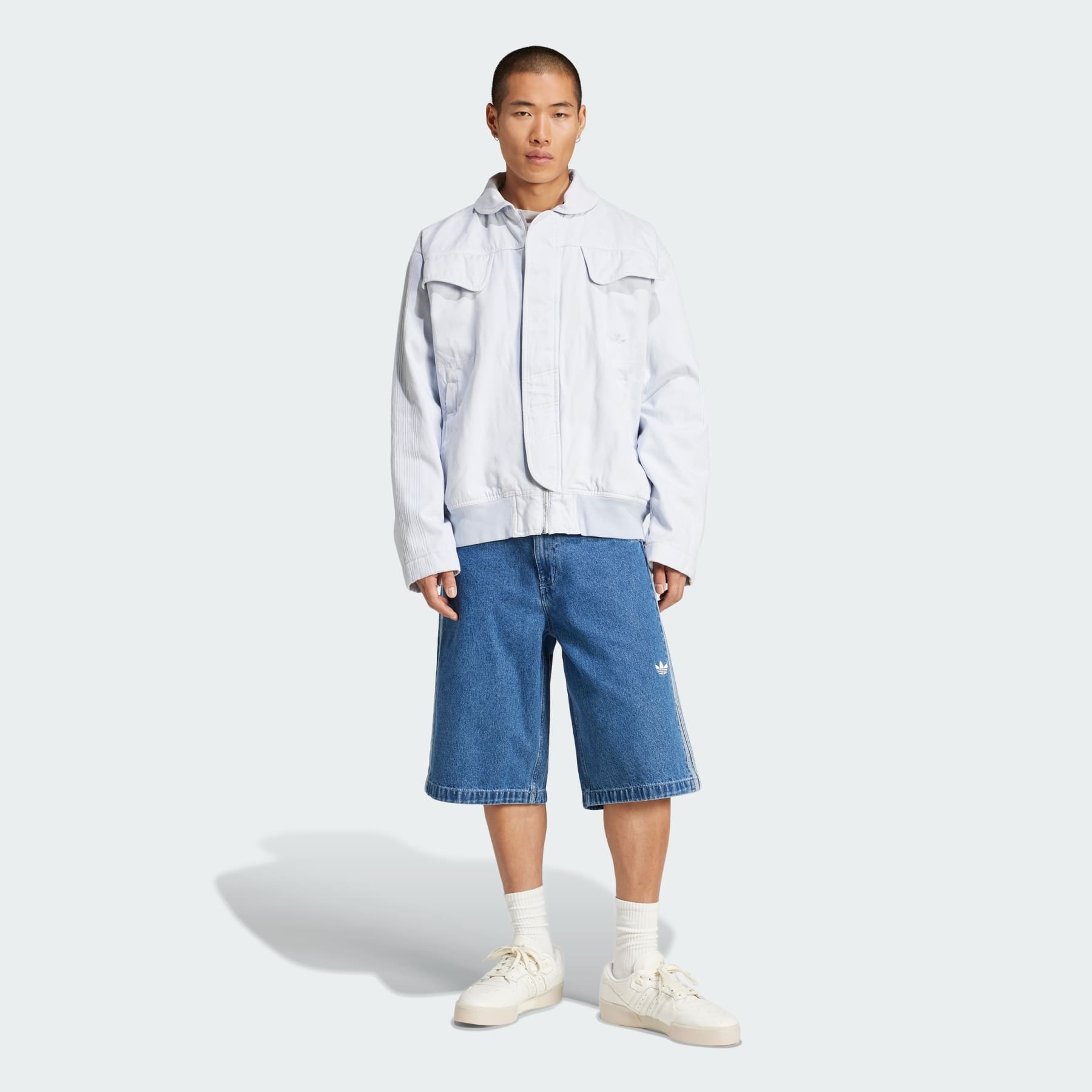 ハーフ・ショートパンツ adidas originals bbrtr jorts denim half pants-blue adidas】 Originals Adicolor Denim Firebird Shorts (adidas