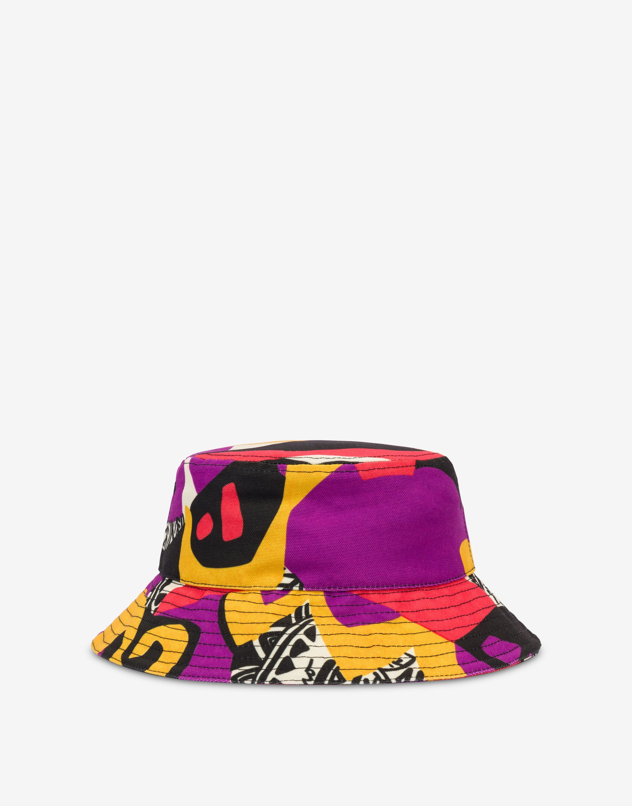 GEOMETRIC PRINT CANVAS BUCKET HAT - 1