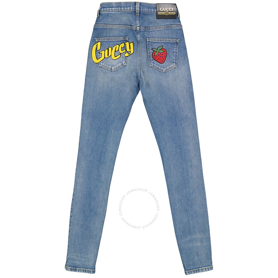 Gucci Ladies Blue Stretch Denim Skinny Pants - 2