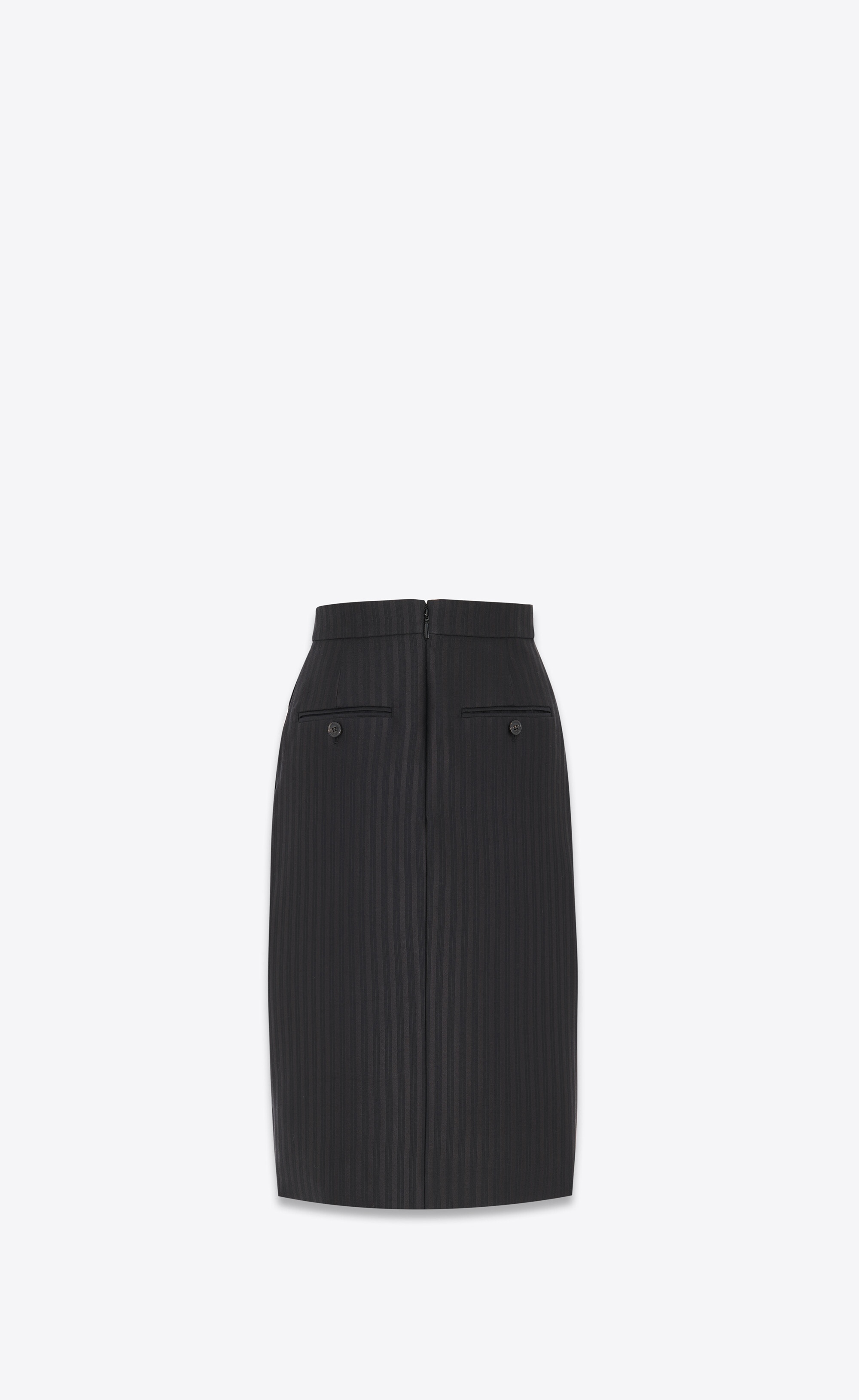 pencil skirt in striped wool and silk - 3