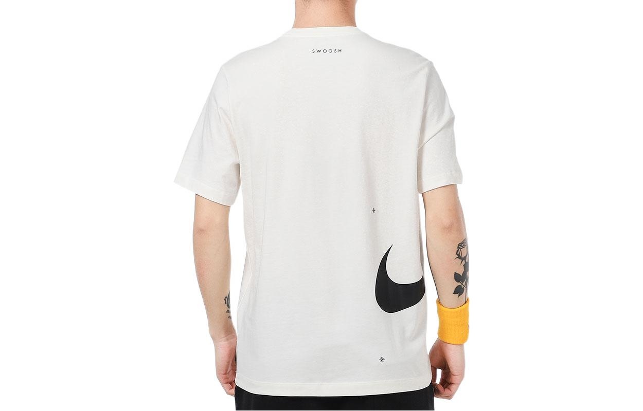 Men's Nike Solid Color Logo Round Neck Short Sleeve White T-Shirt DX5817-110 - 2