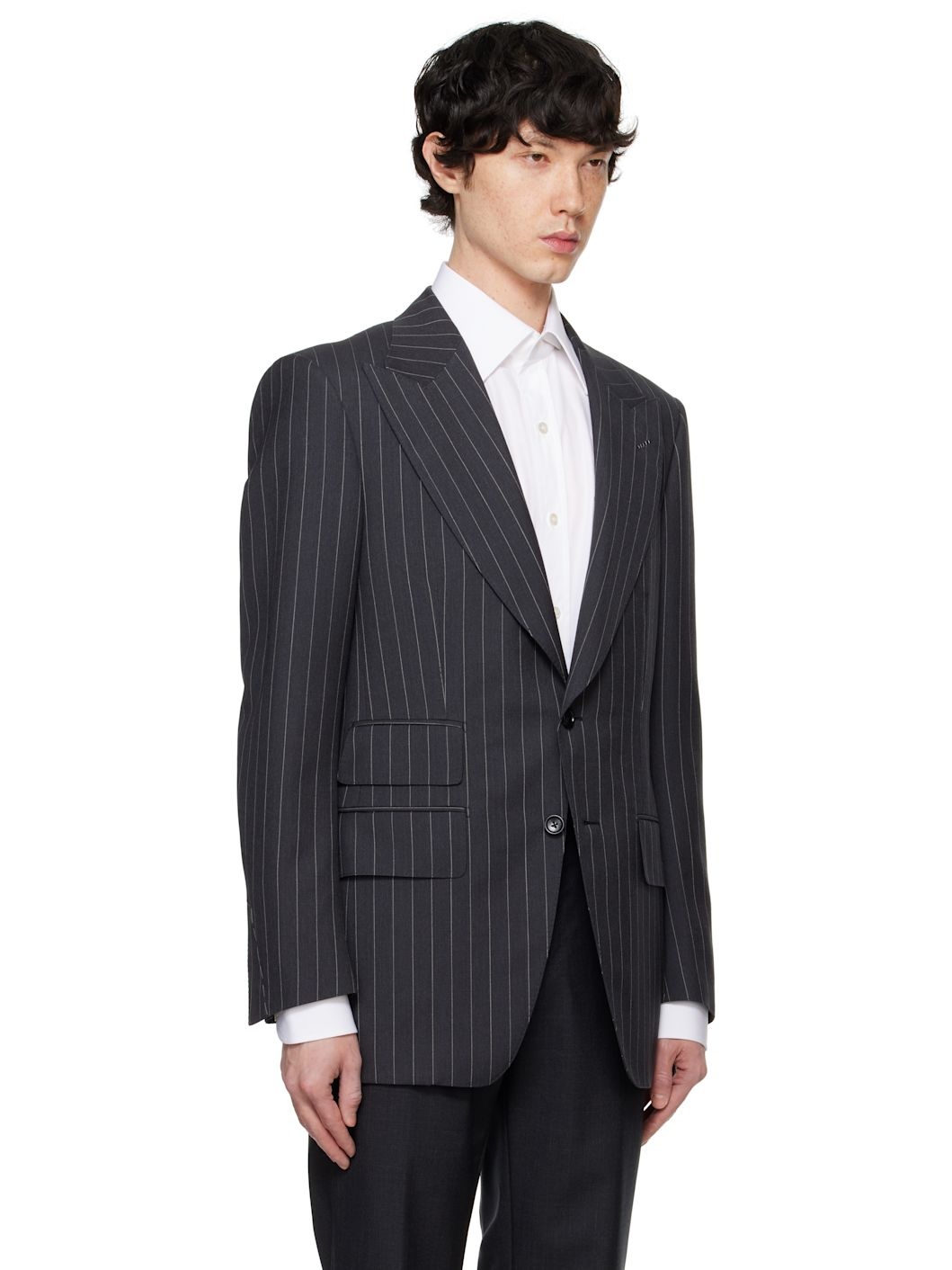 Gray Sharp Stripe Atticus Blazer - 2