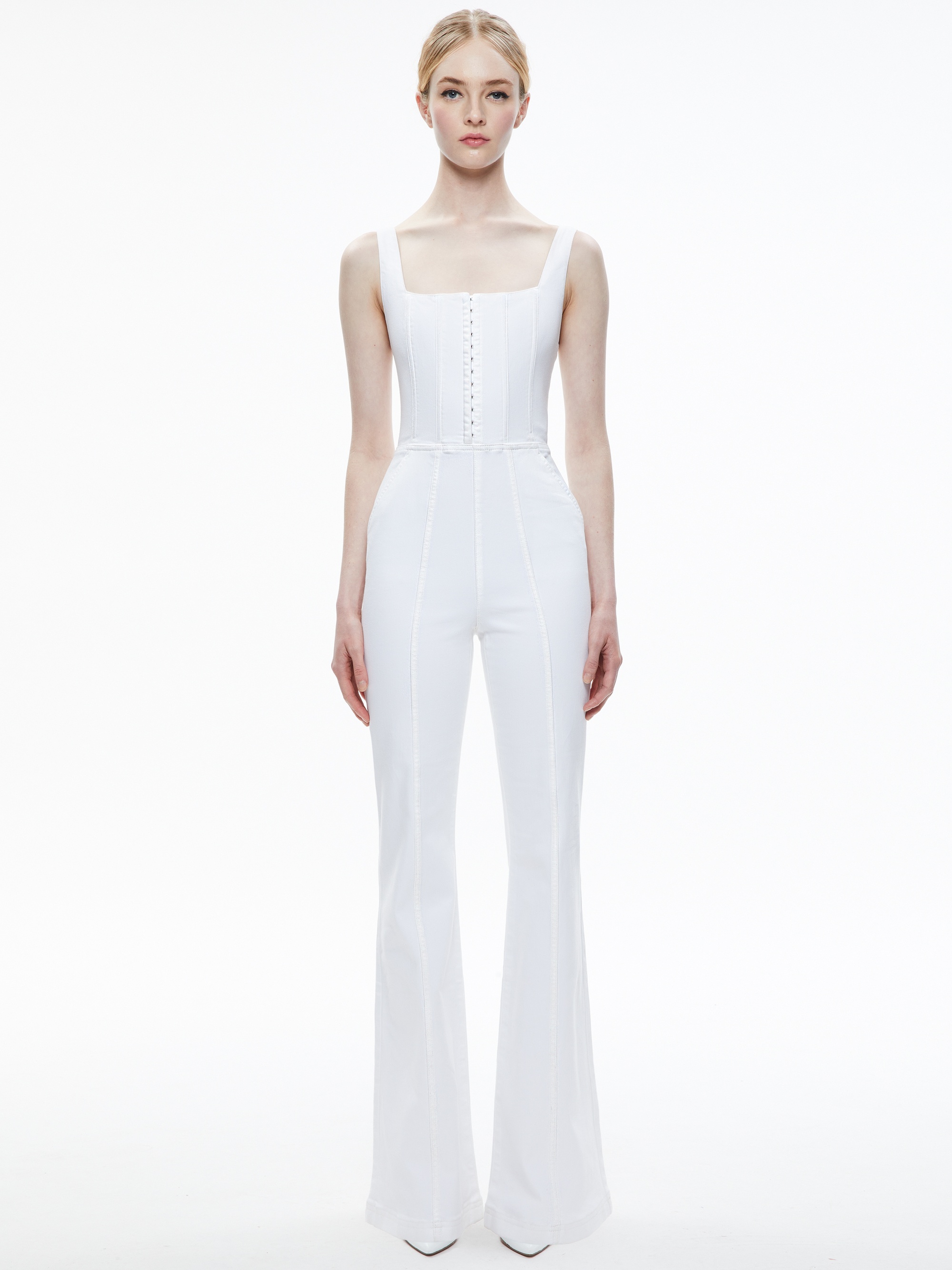 CHELS DENIM CORSET SLEEVELESS JUMPSUIT - 2