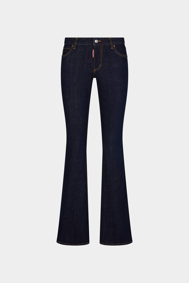 DARK RINCE WASH MEDIUM WAIST FLARE JEANS 1