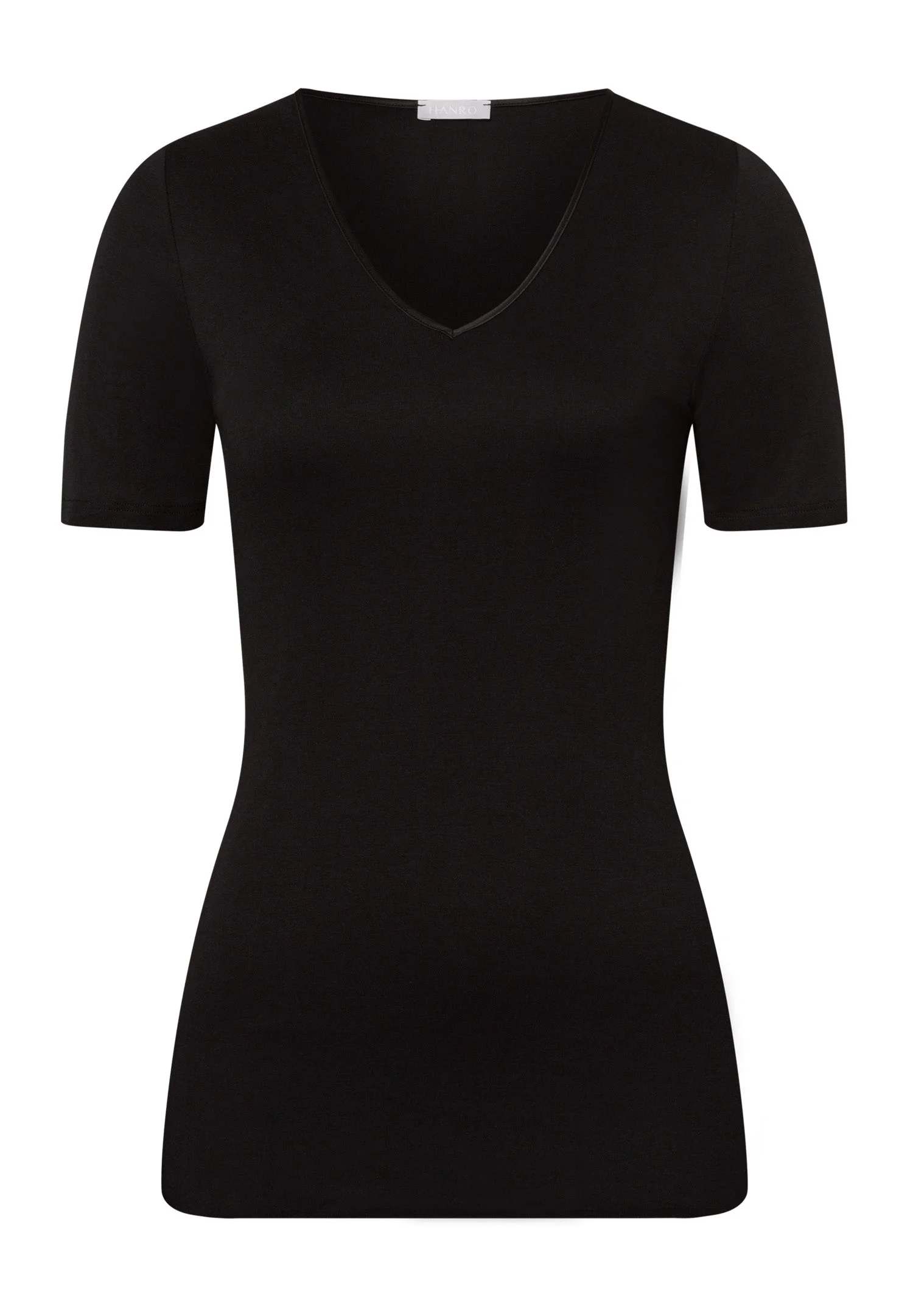 Cotton Seamless Fitted Cotton V-Neck Top - 1
