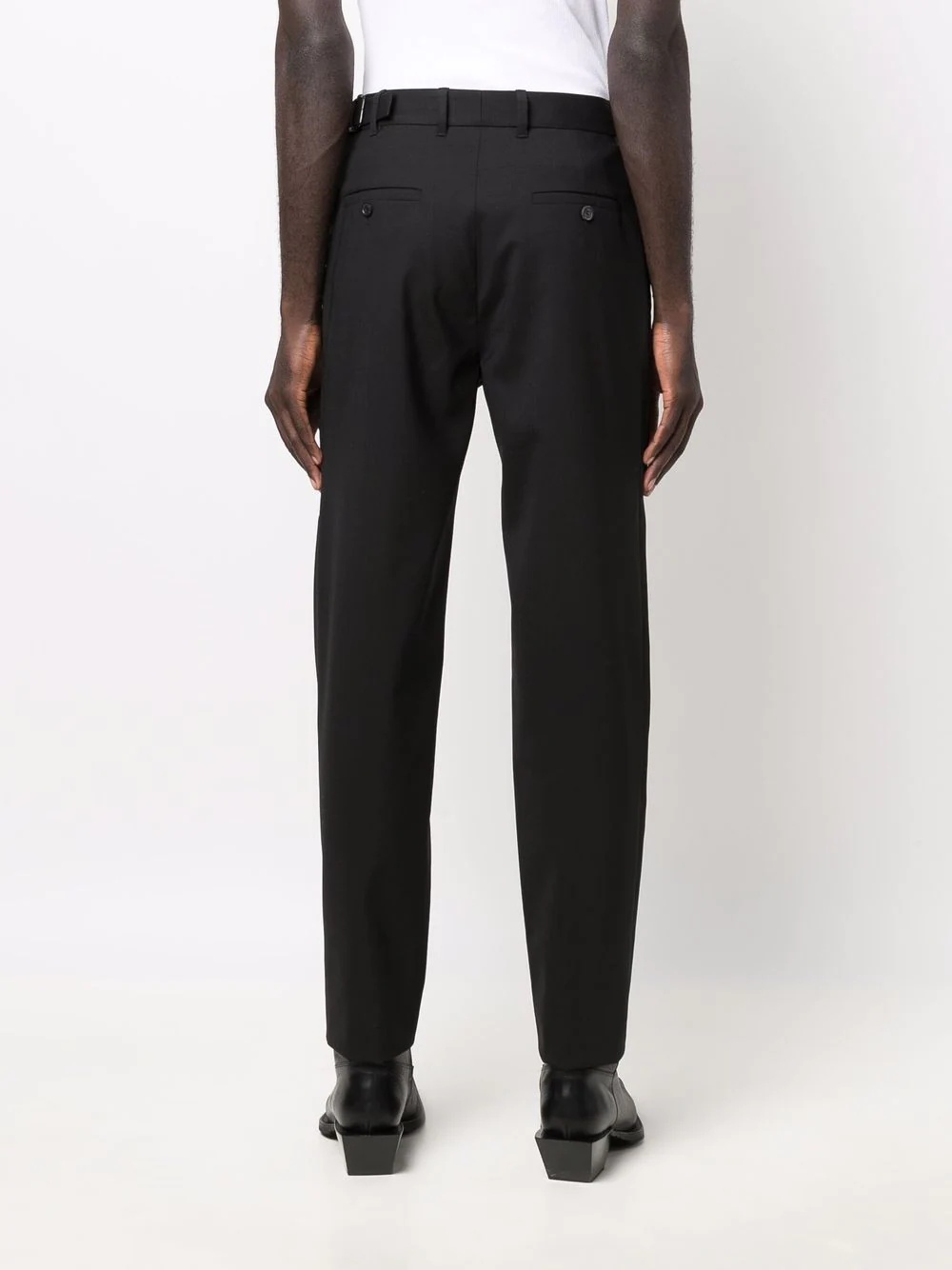 asymmetric straight-leg trousers - 5