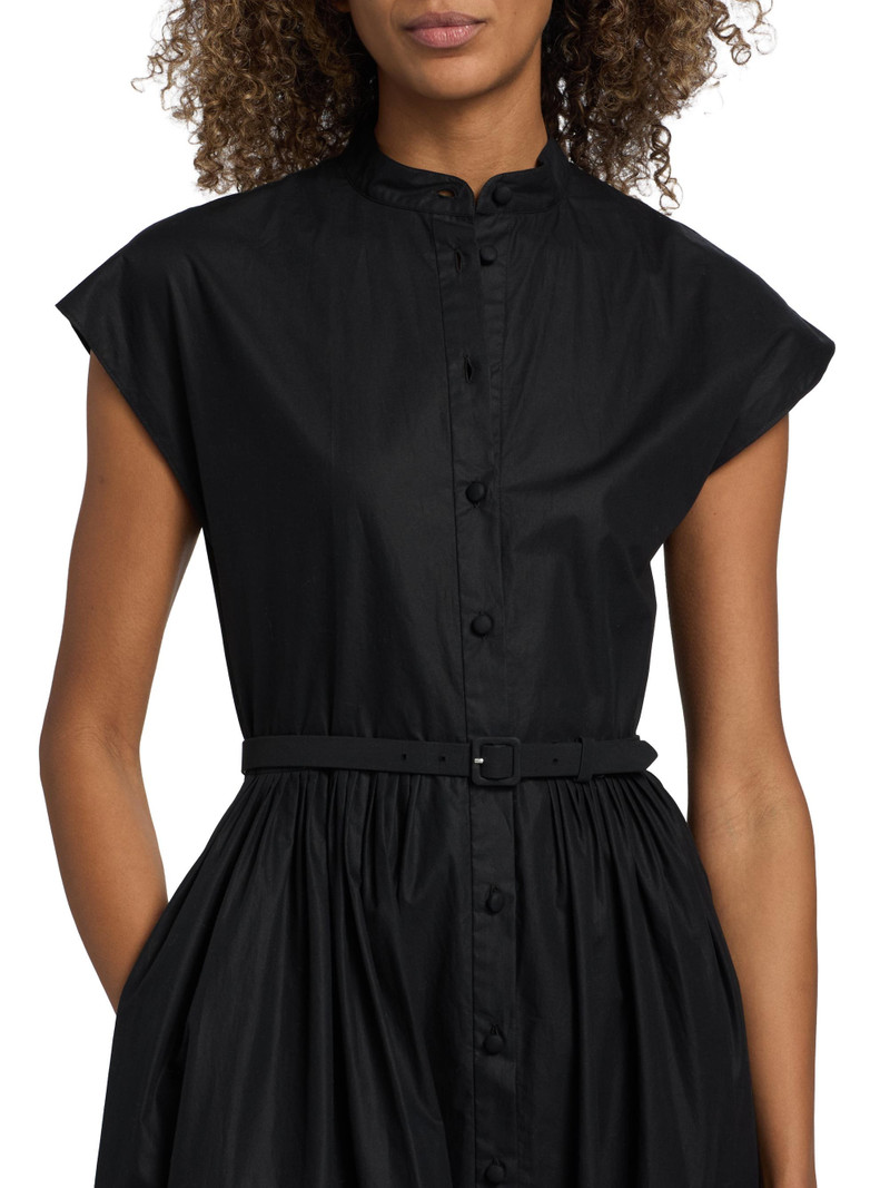 Women's Genevieve Cotton Poplin Shirtdress - Black 7