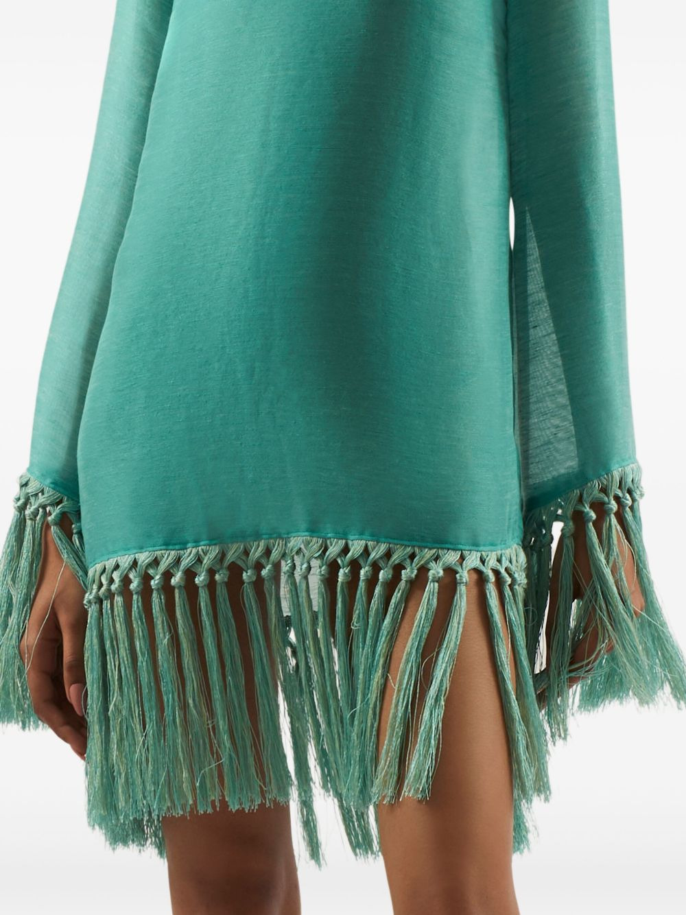 Claudia fringe-trim mini dress - 5