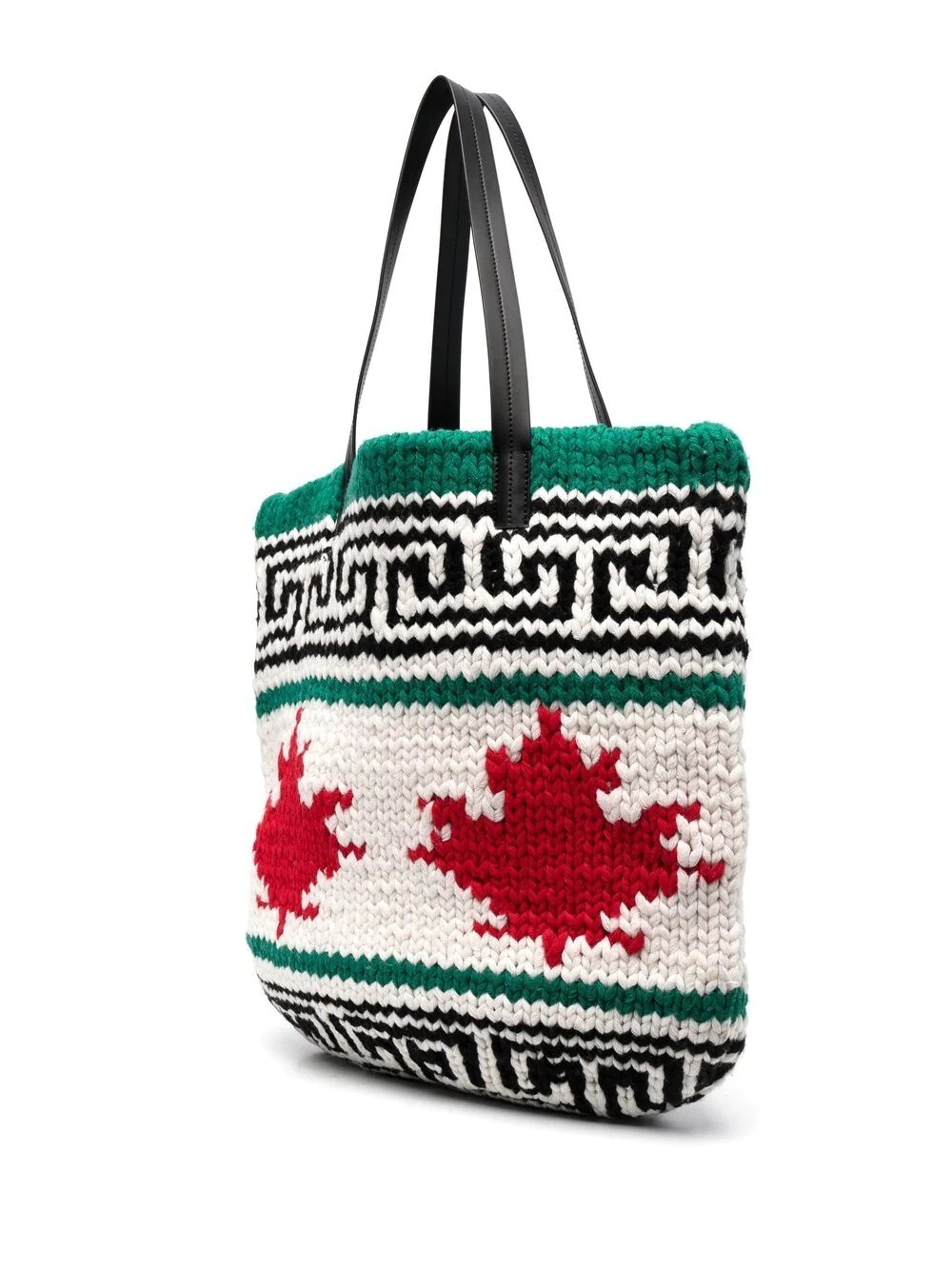 maple leaf knitted tote bag - 3