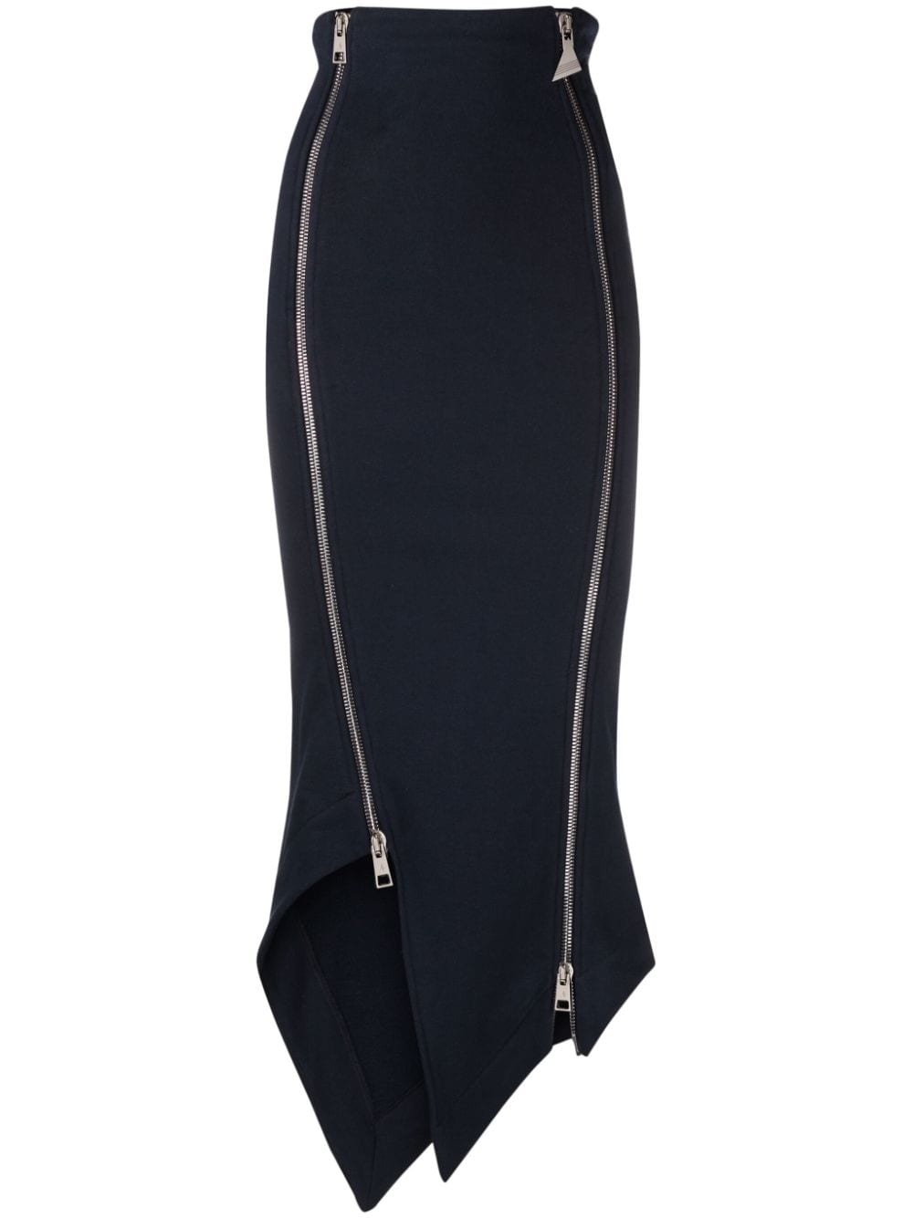 zip-embellished asymmetric skirt - 1