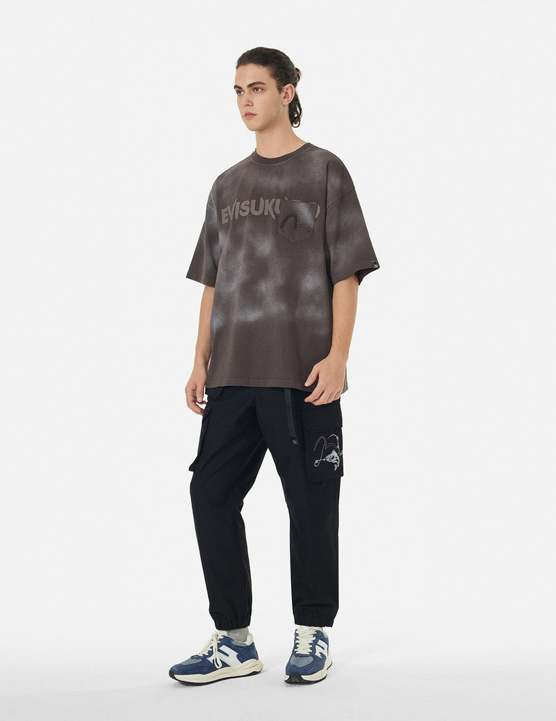 Garment Dyed Calligraphy Logo Print Oversized T-shirt 3