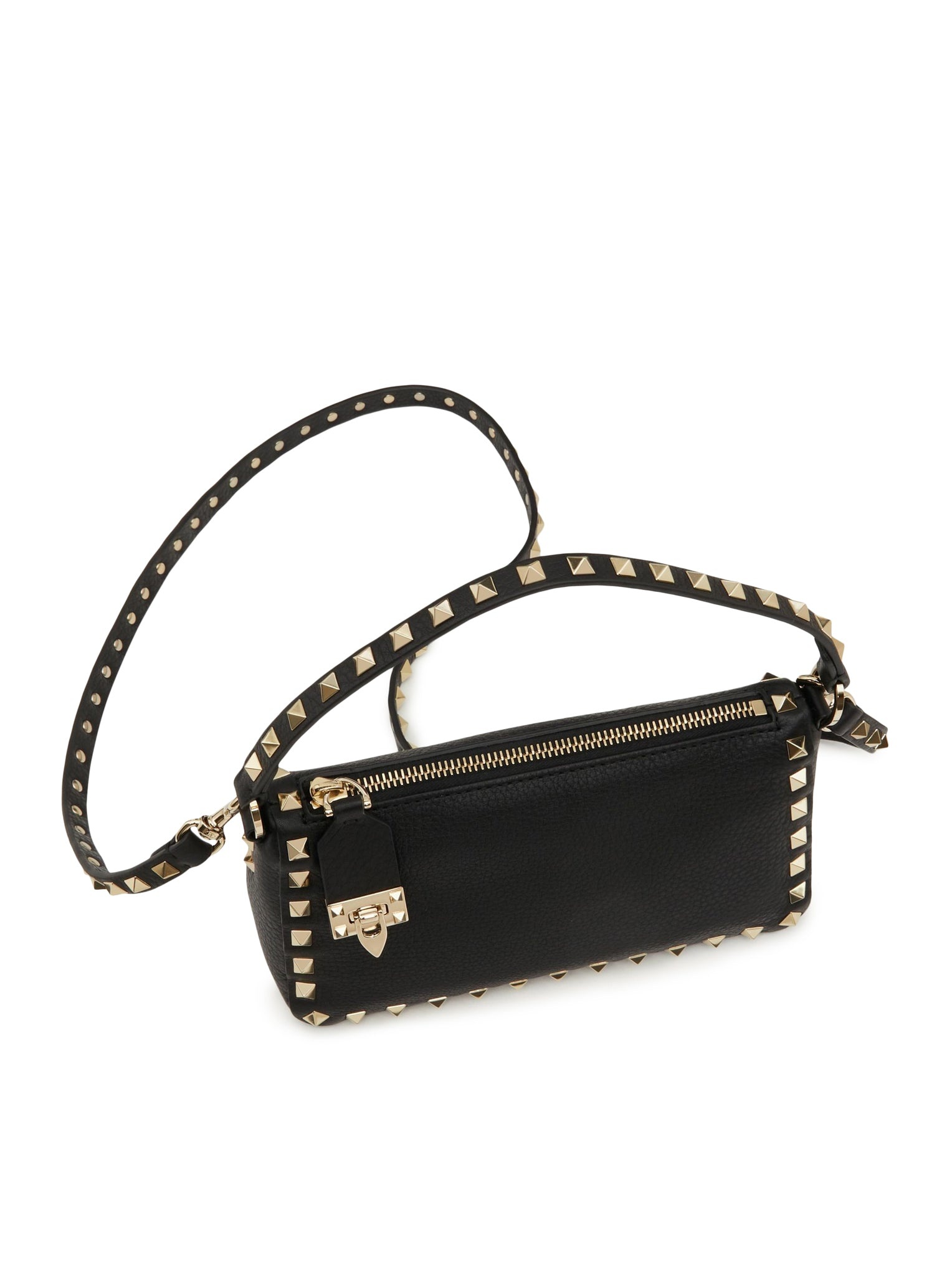 SMALL ROCKSTUD SHOULDER BAG IN GARNET CALFSKIN - 5