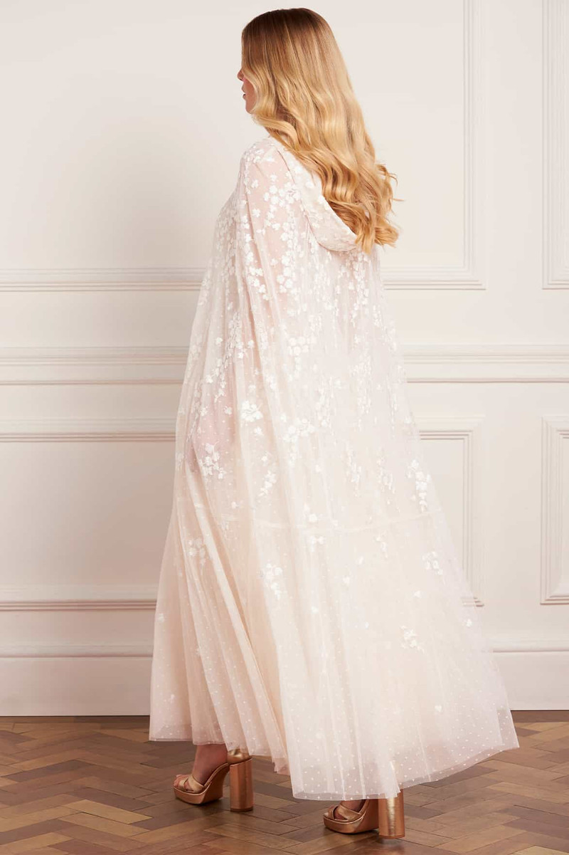 Scatter Blossom Hooded Long Cape 6