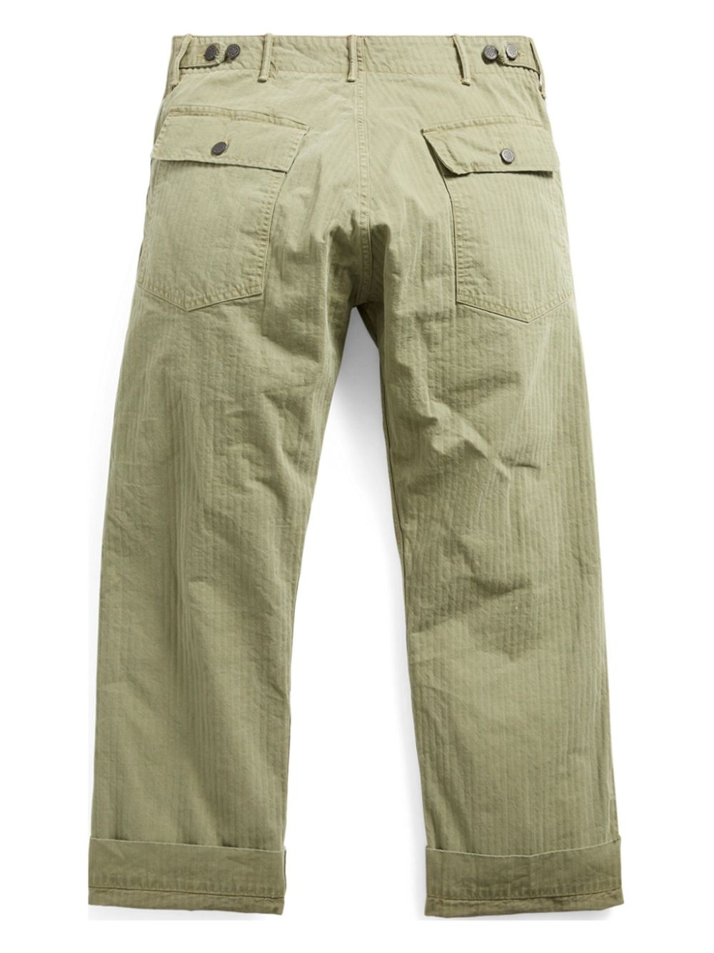 striped straight-leg cotton trousers - 2