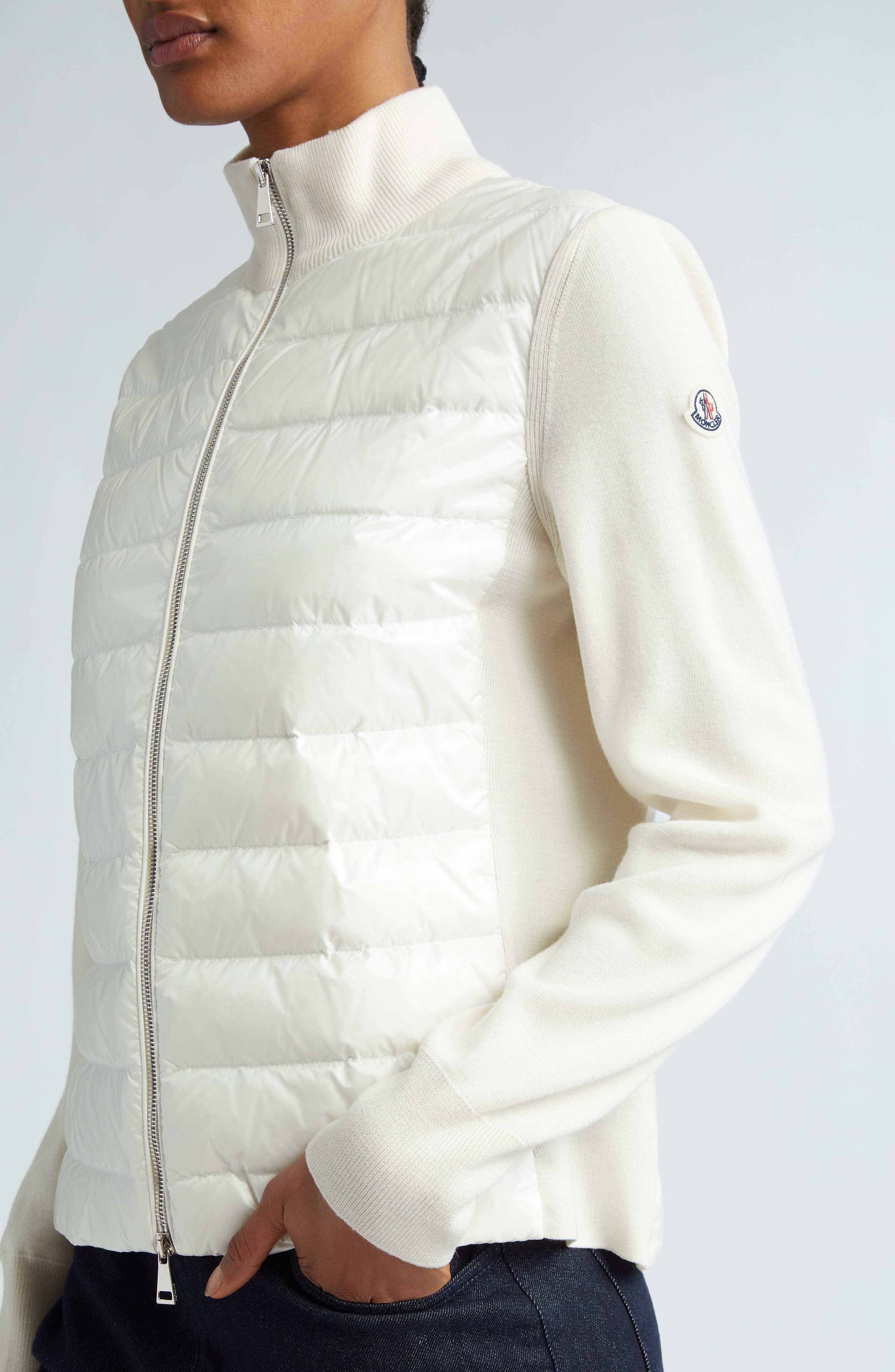 Quilted Nylon & Wool Knit Cardigan - 5