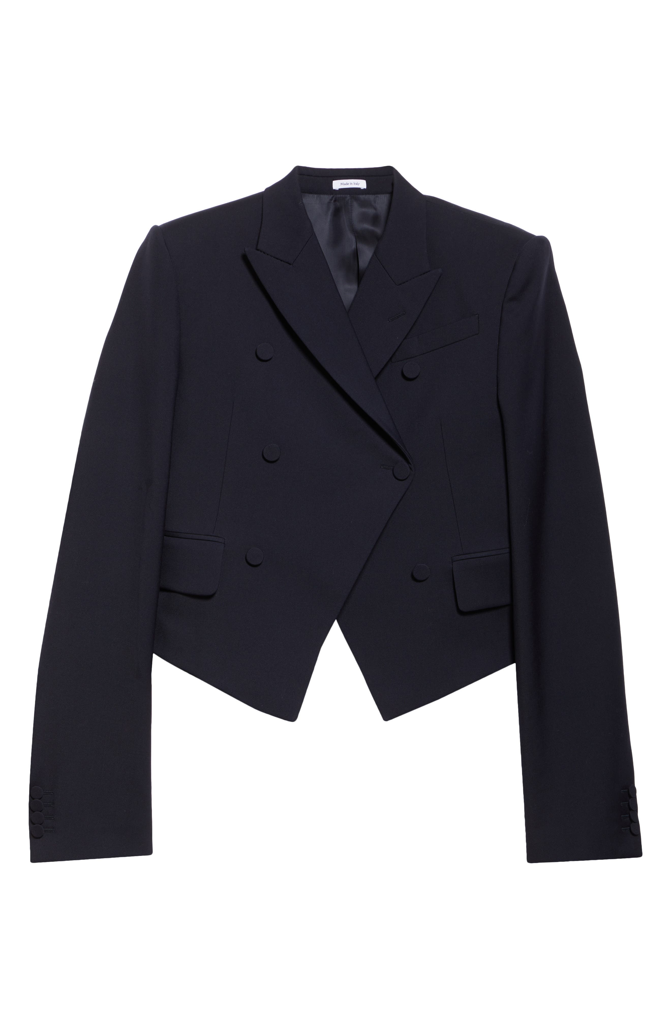 McQueen Shrunken Wool Blazer in Navy at Nordstrom - 7