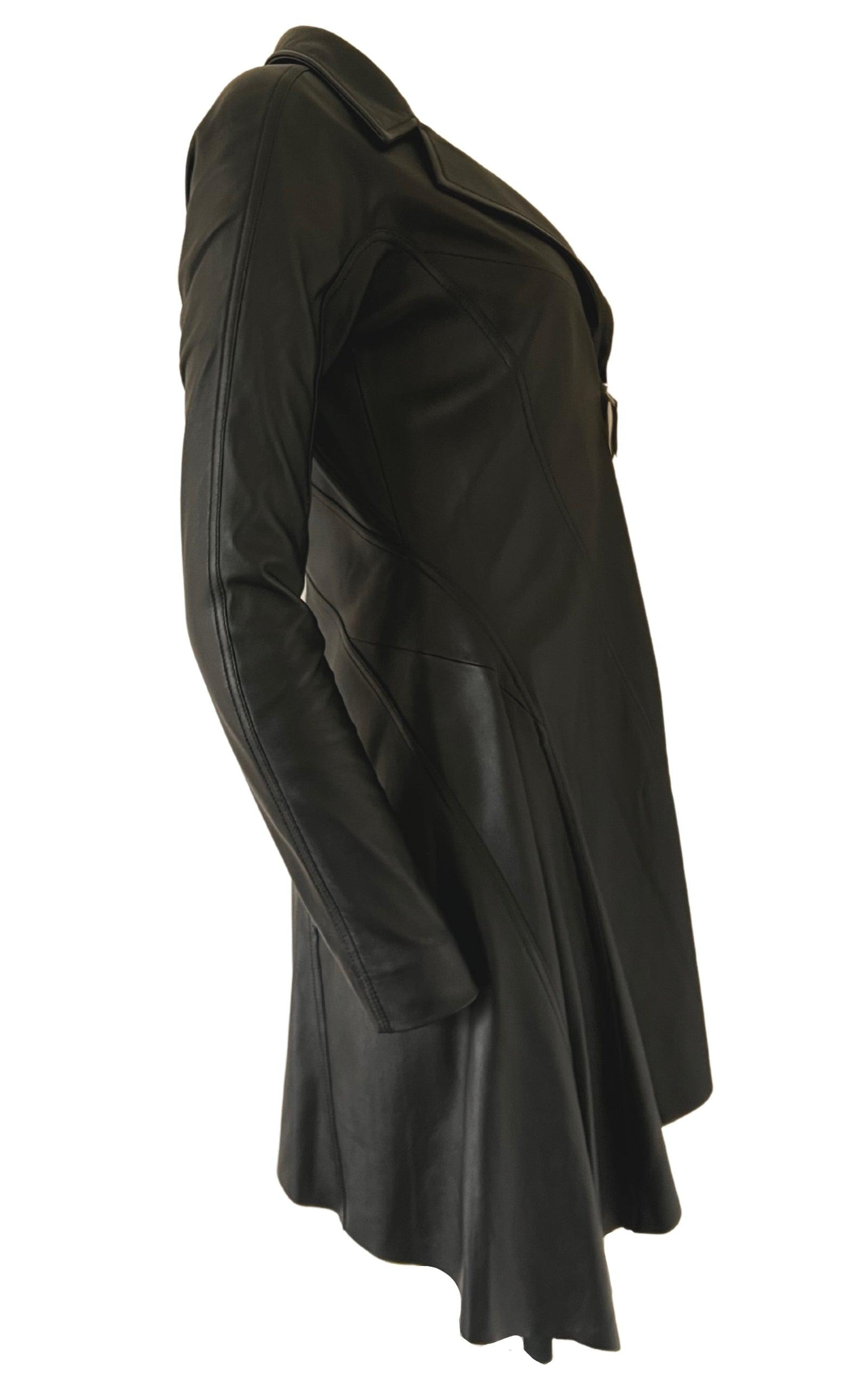 Runway Leather Dress Zip Closure - 6