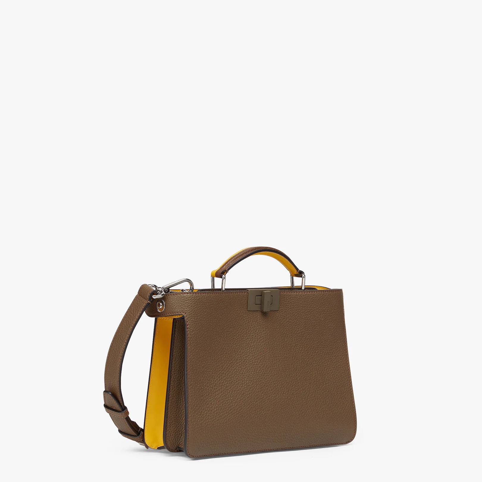 Brown and yellow leather bag - 3