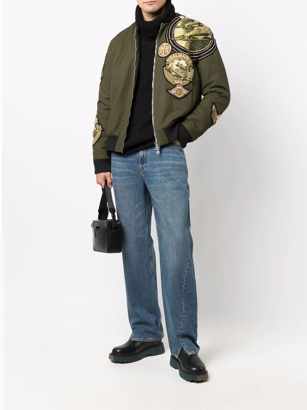 multi-badge aviator jacket - 2