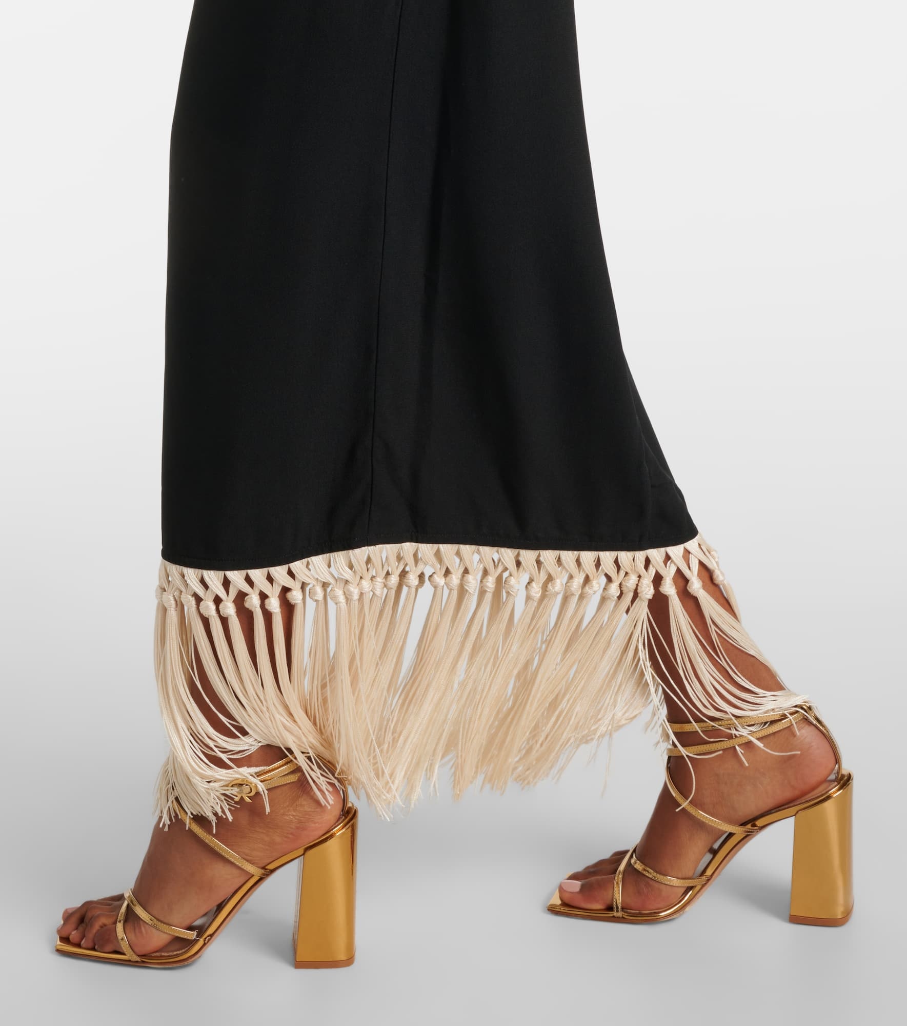 Nina fringed crêpe cady midi dress - 5