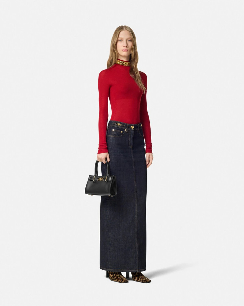 VERSACE Merino Wool Fitted Ribbed Knit Top outlook