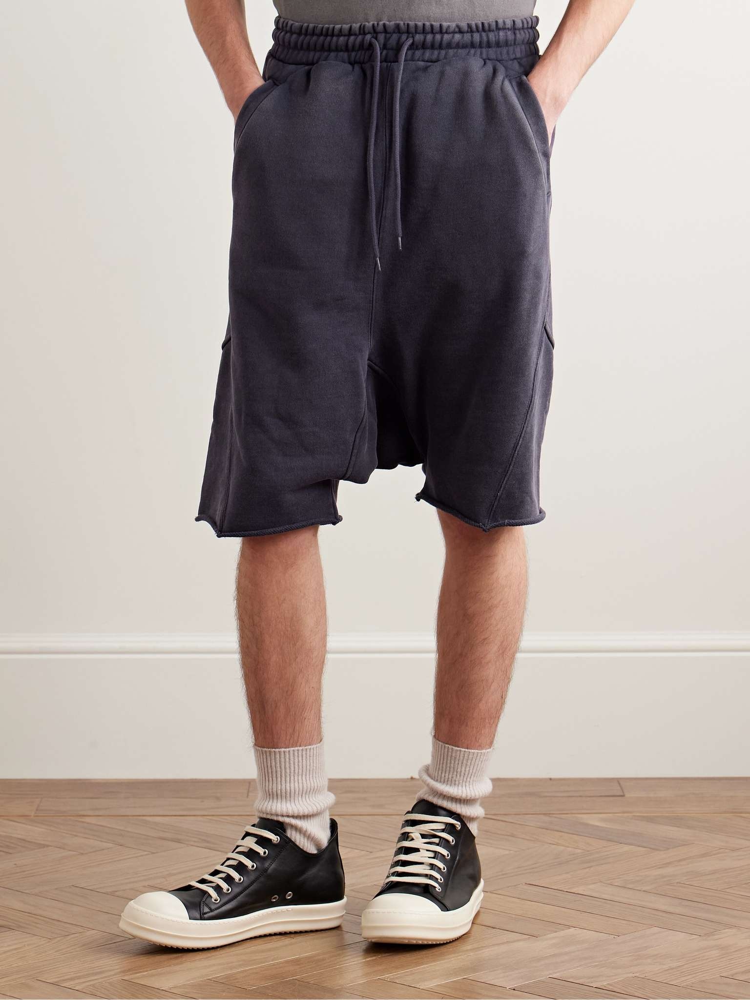 Straight-Leg Organic Cotton-Jersey Drawstring Shorts - 3