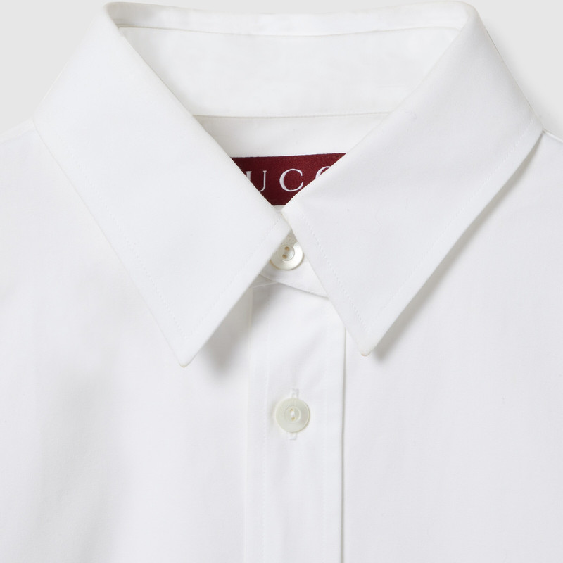 Cotton poplin shirt with Gucci detail 8