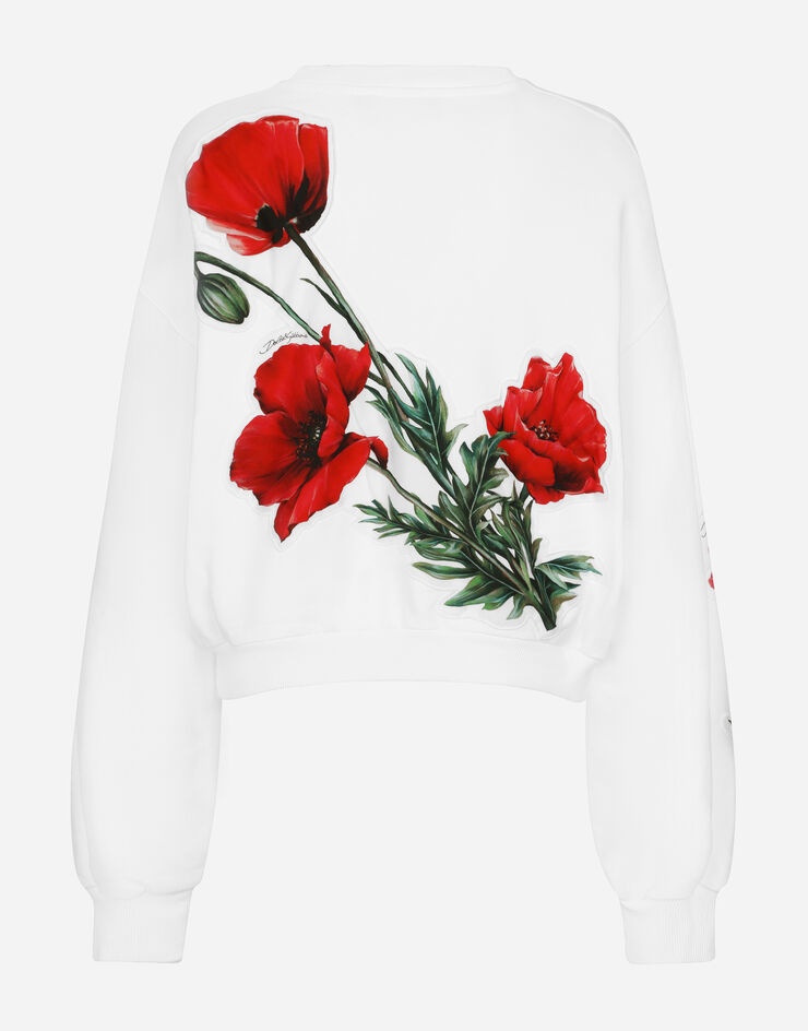 Jersey sweatshirt with poppy patch - 2