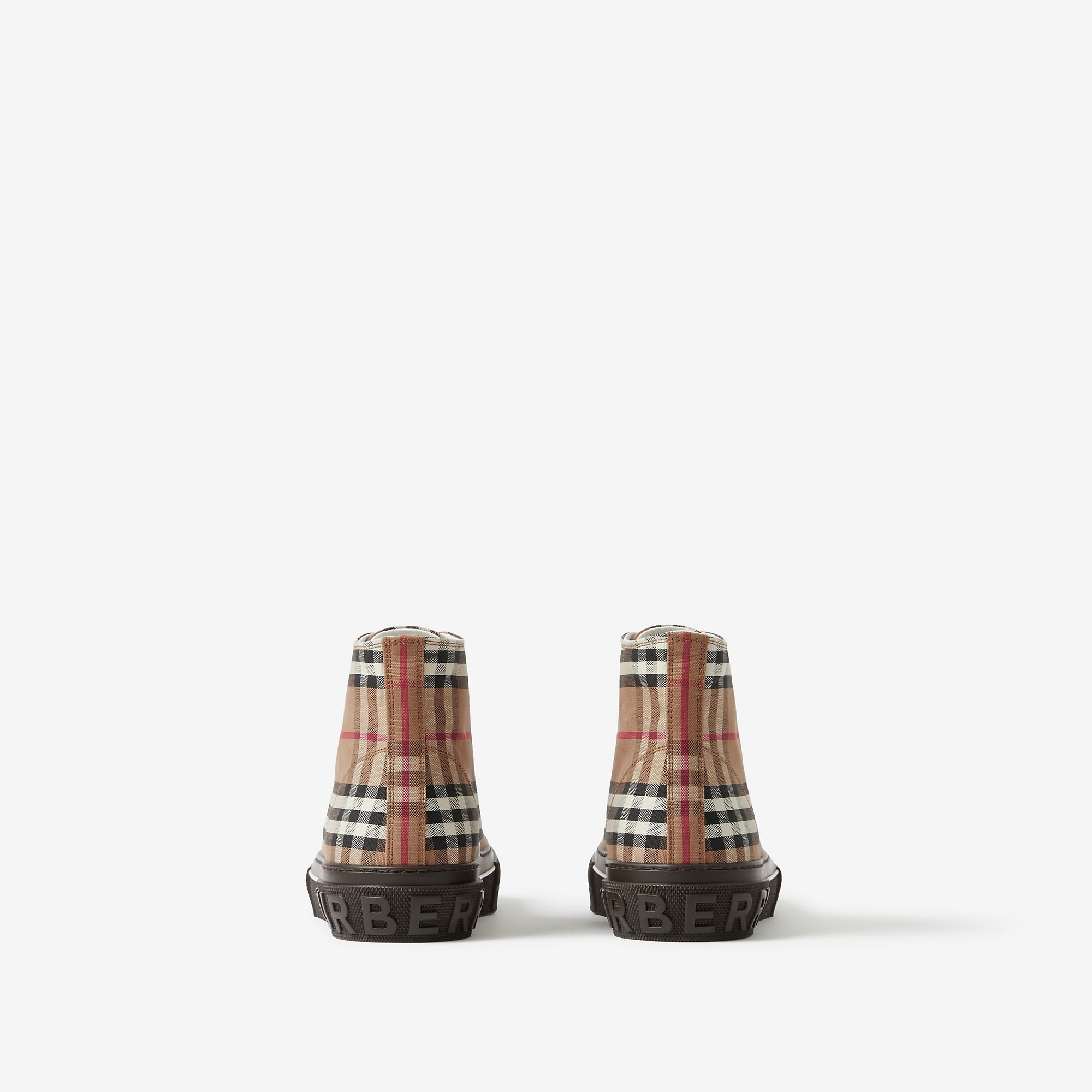 Burberry Vintage Check Cotton High-top Sneakers | REVERSIBLE