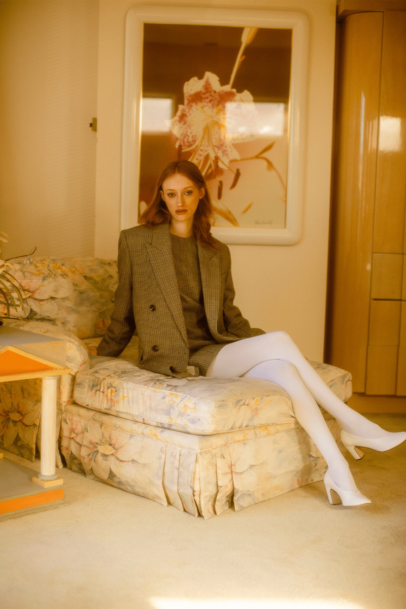 Double Breasted Oversized Jacket in Champagne/Black 5