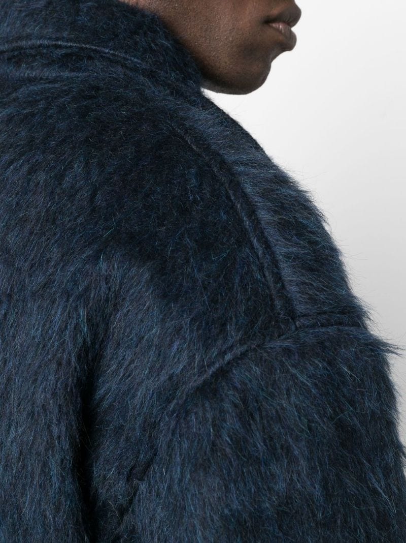button-up faux-fur coat - 5