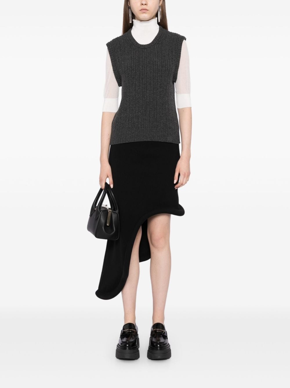 mock-neck knitted top - 2