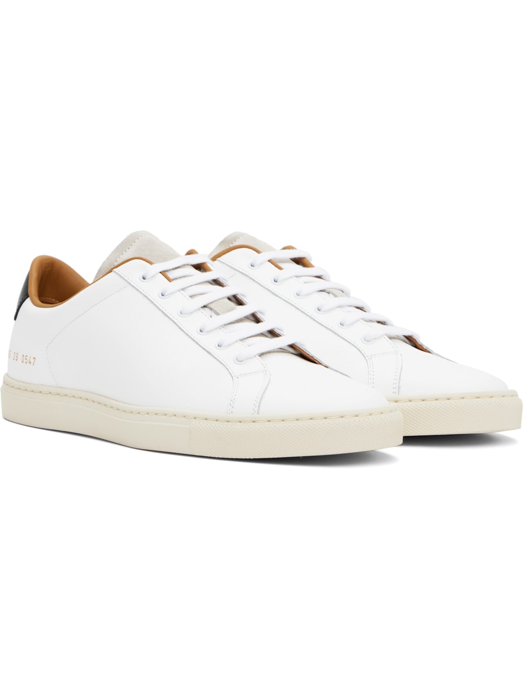 White Retro Low Profile Sneakers - 4
