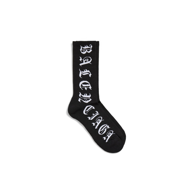 Men's All-around Blackletter Socks in Black/white 1