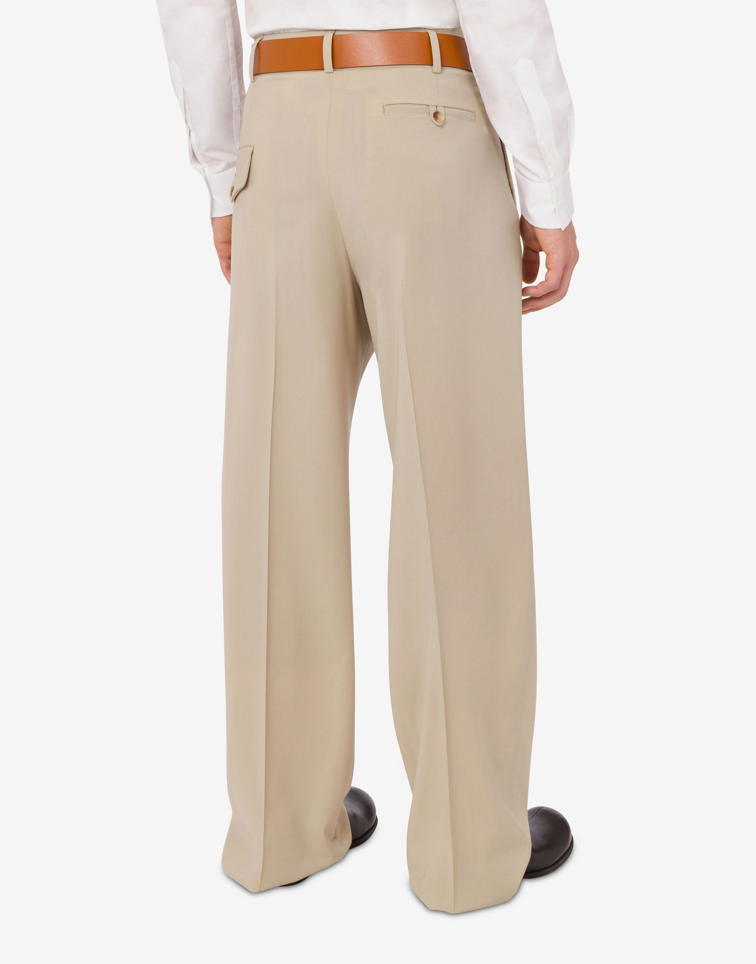 TAILORED TWIST WOOL CANVAS TROUSERS - 3