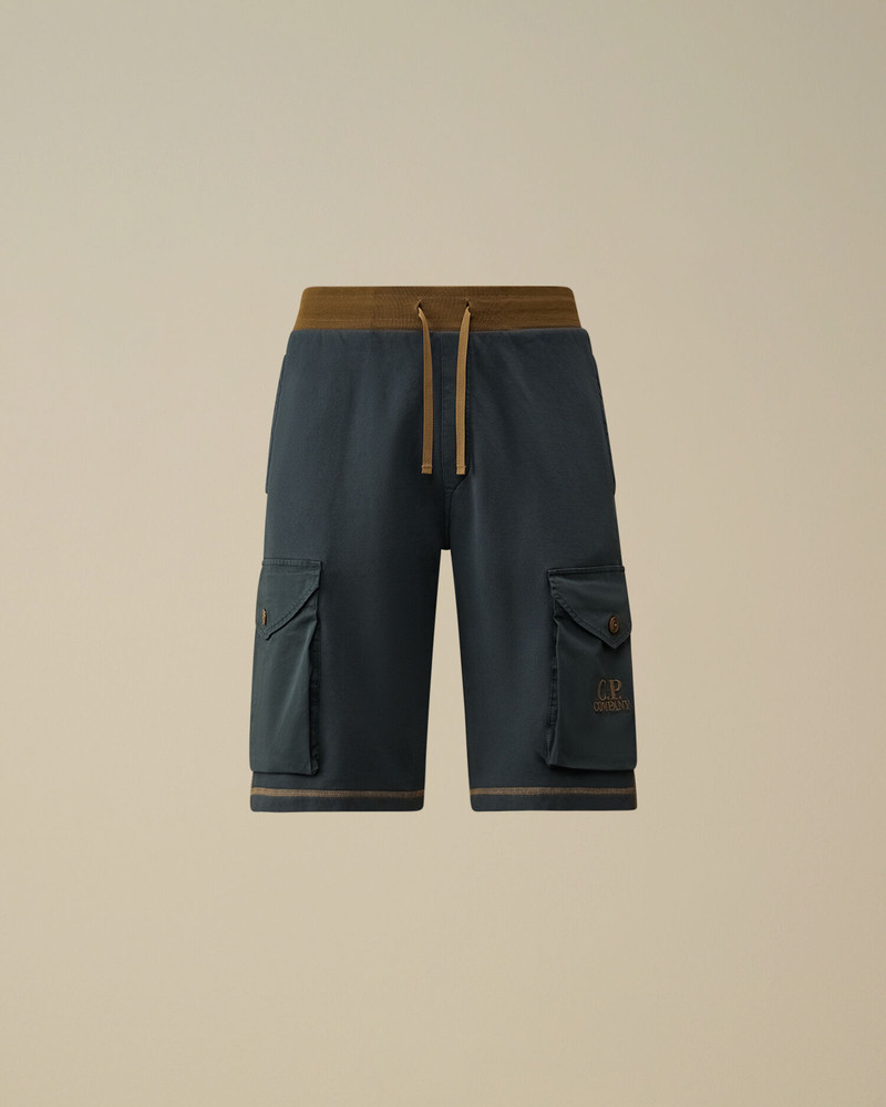 Diagonal Fleece Mixed Cargo Shorts 1