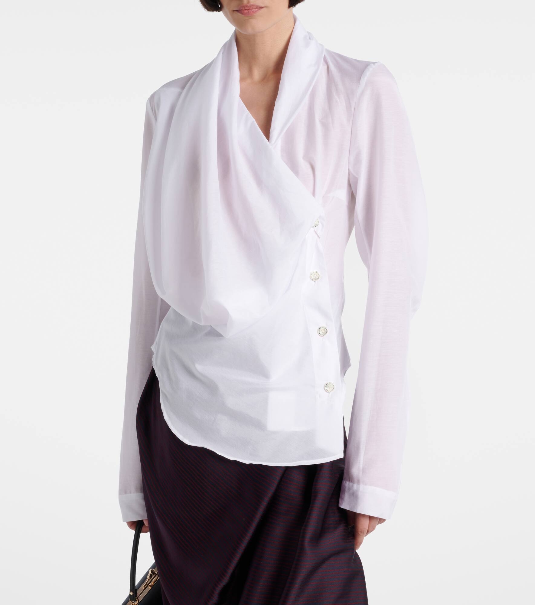 Galatea draped cotton and silk shirt - 5