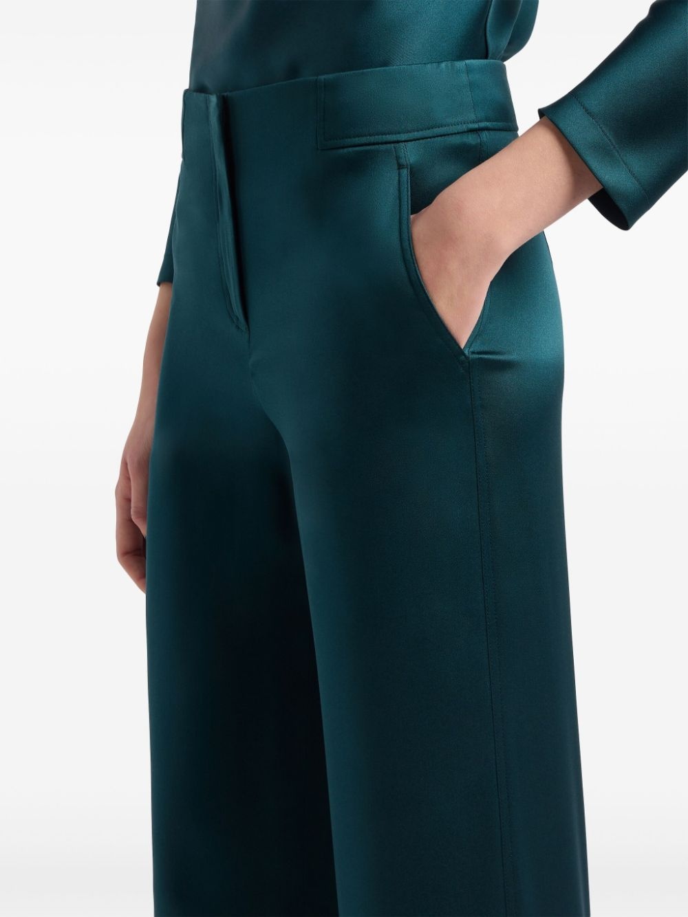 wide-leg silk trousers - 4