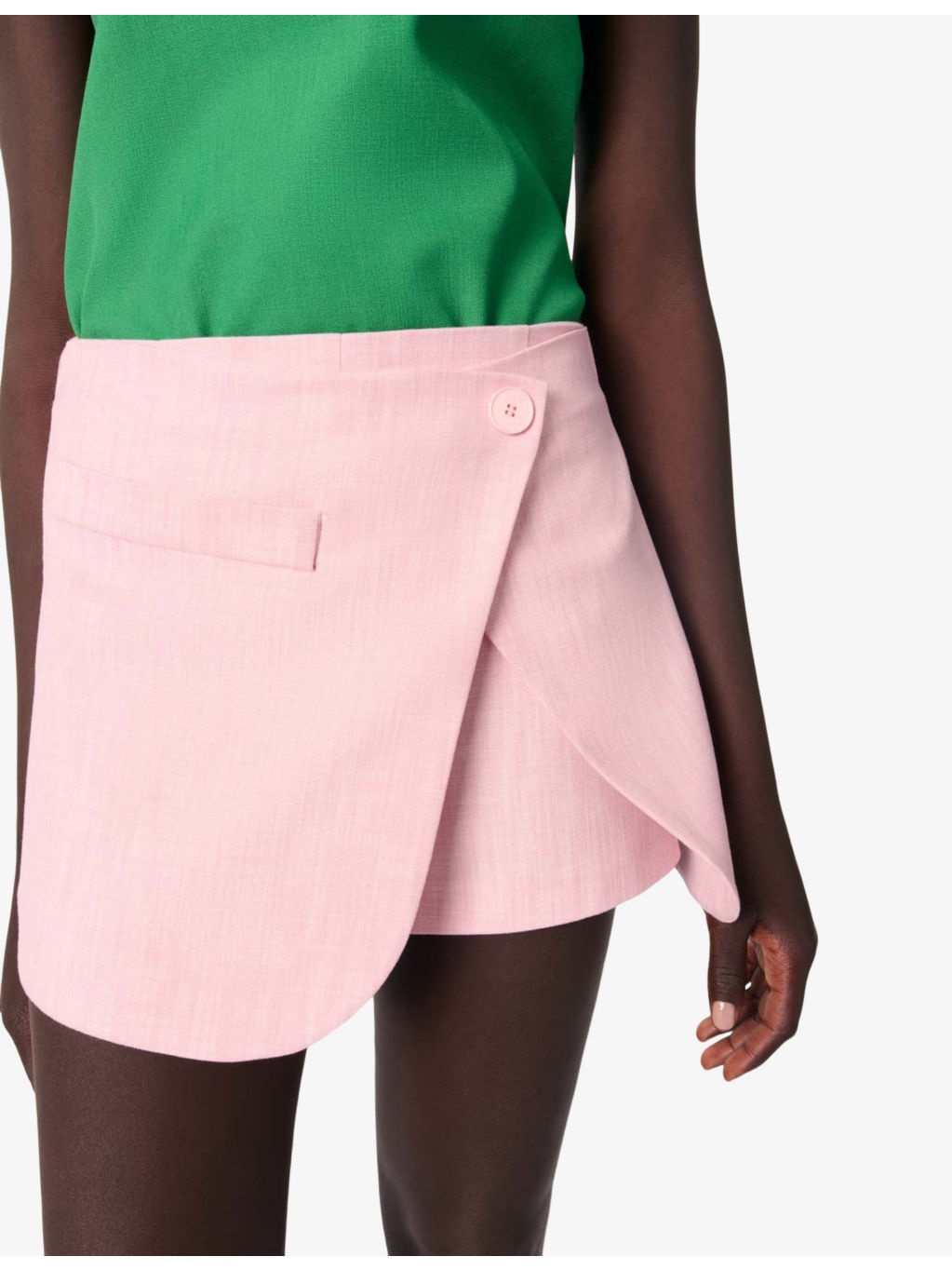 Layered-Effect Mid-Rise Wrap Stretch-Woven Shorts - 3