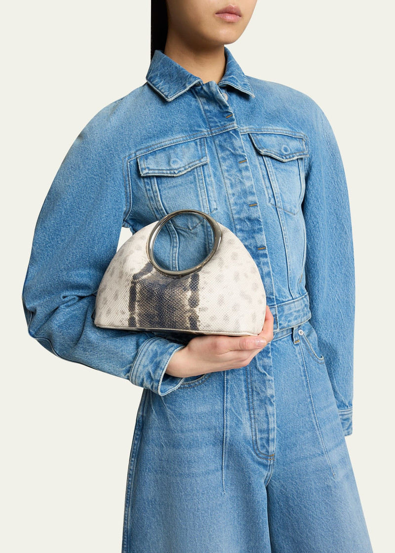 JACQUEMUS Le Petit Calino Python-Embossed Top-Handle Bag outlook